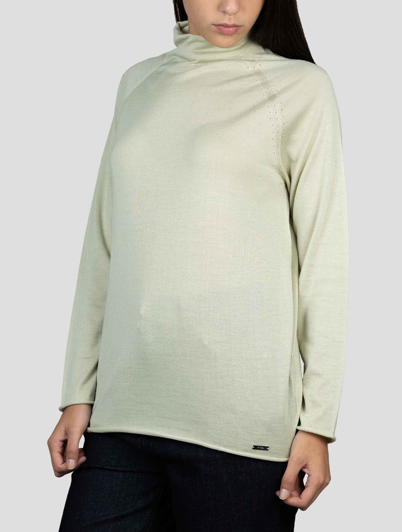 Kiton Green Cashmere Silk Sweater Turtleneck