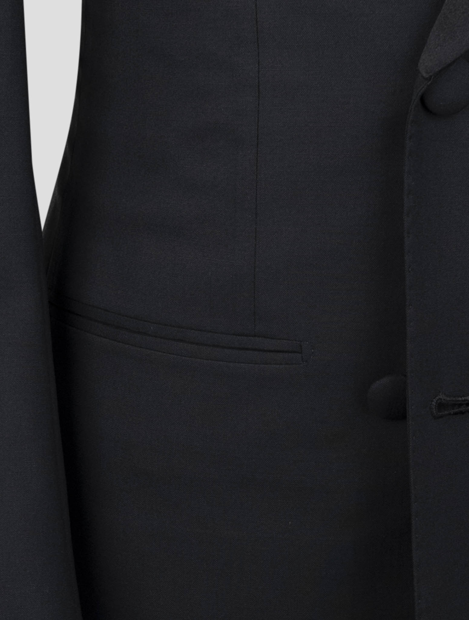 Kiton Black Wool Smoking Suit