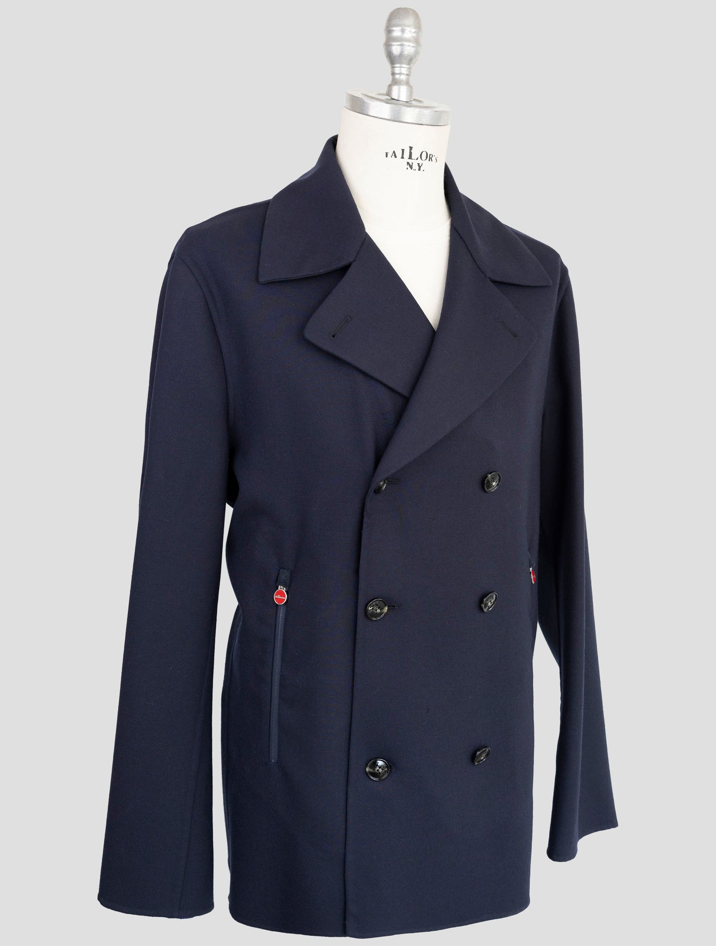 Kiton Blue Wool Ea Coat