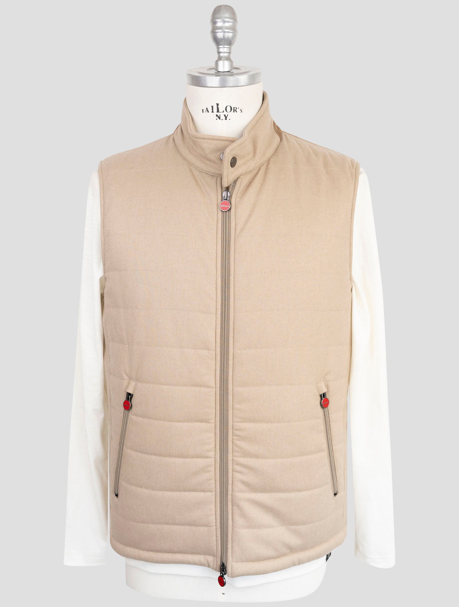 Kiton Brown Cashmere Pl Gilet Coat