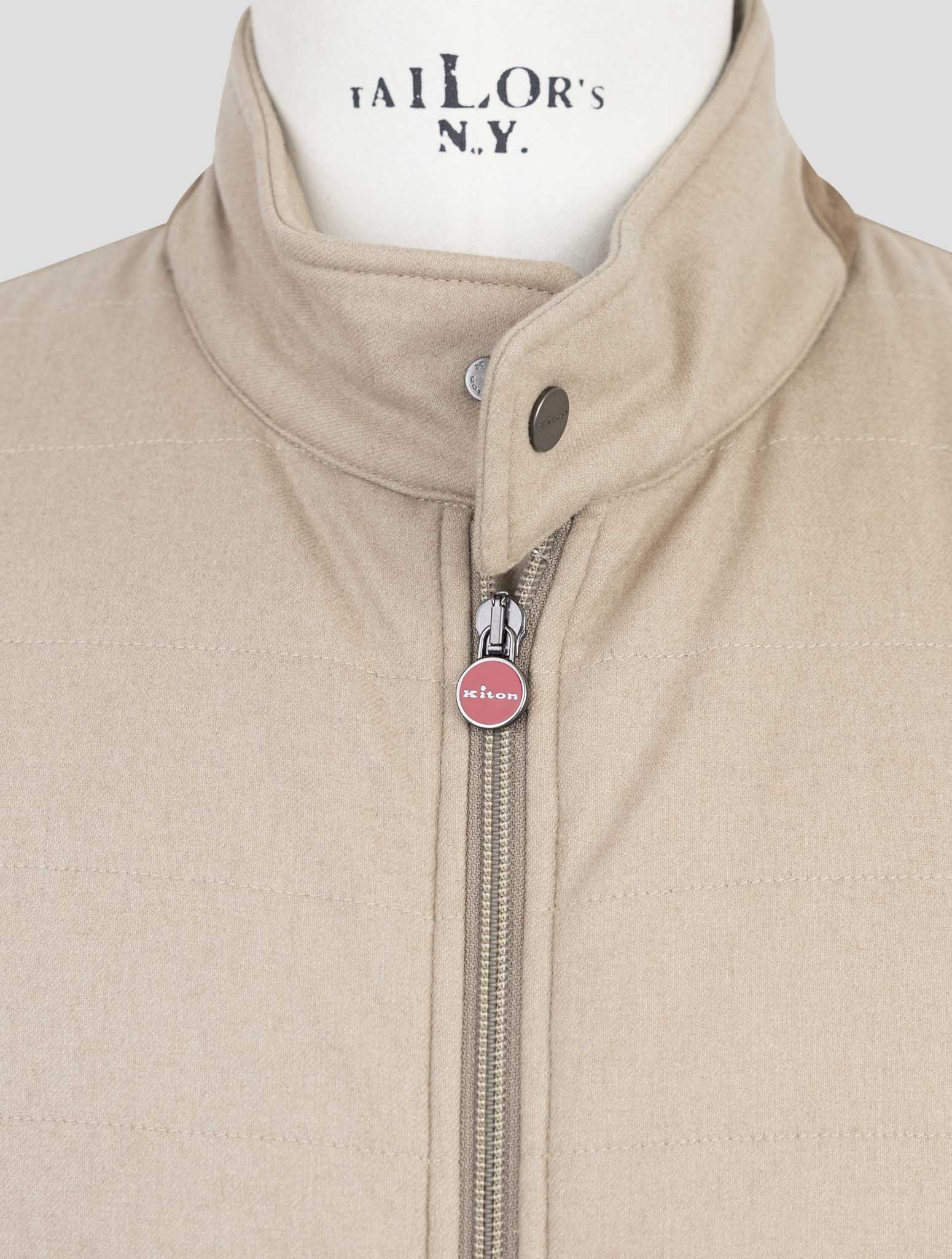 Kiton Brown Cashmere Pl Gilet Coat
