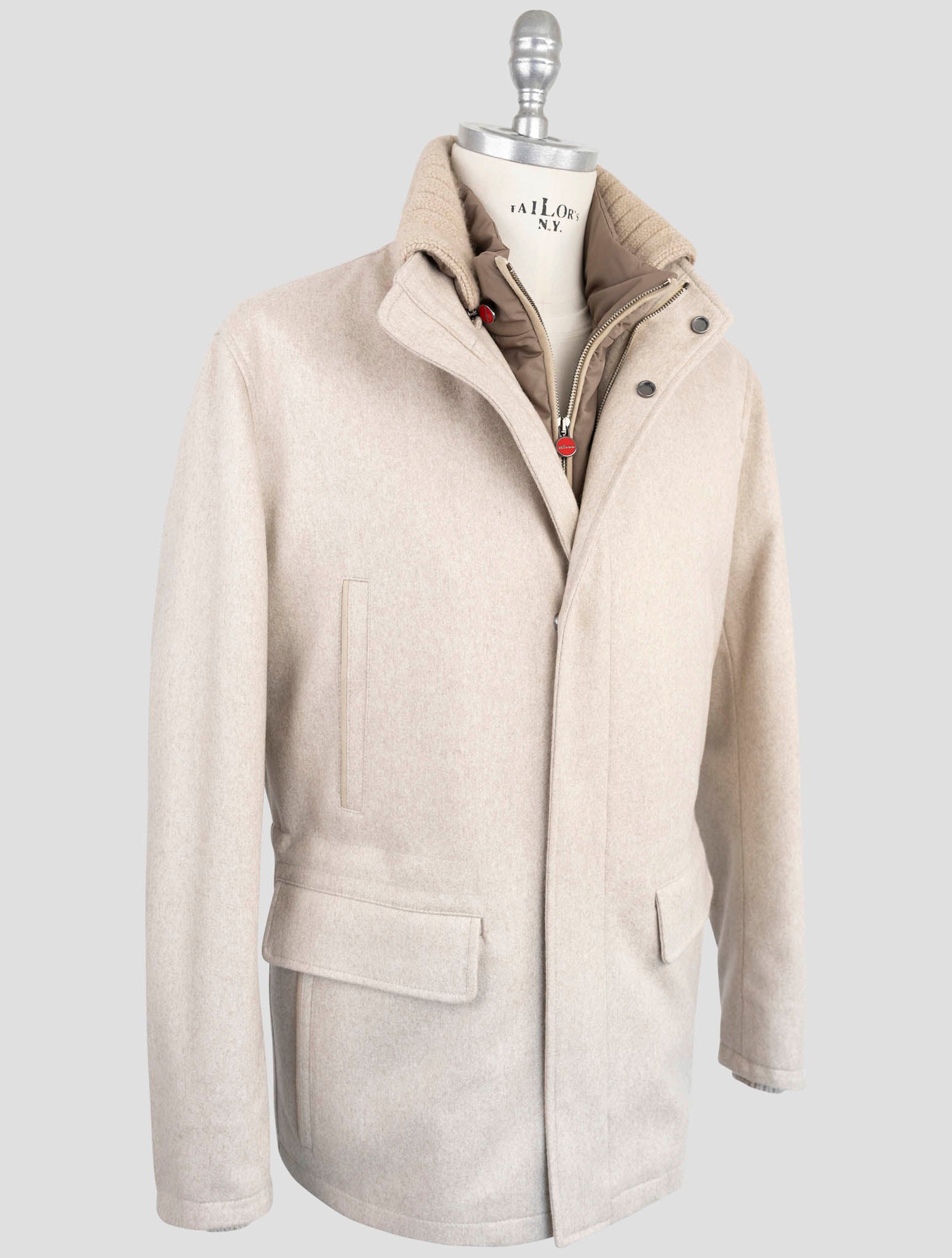 Kiton Beige Cashmere Coat