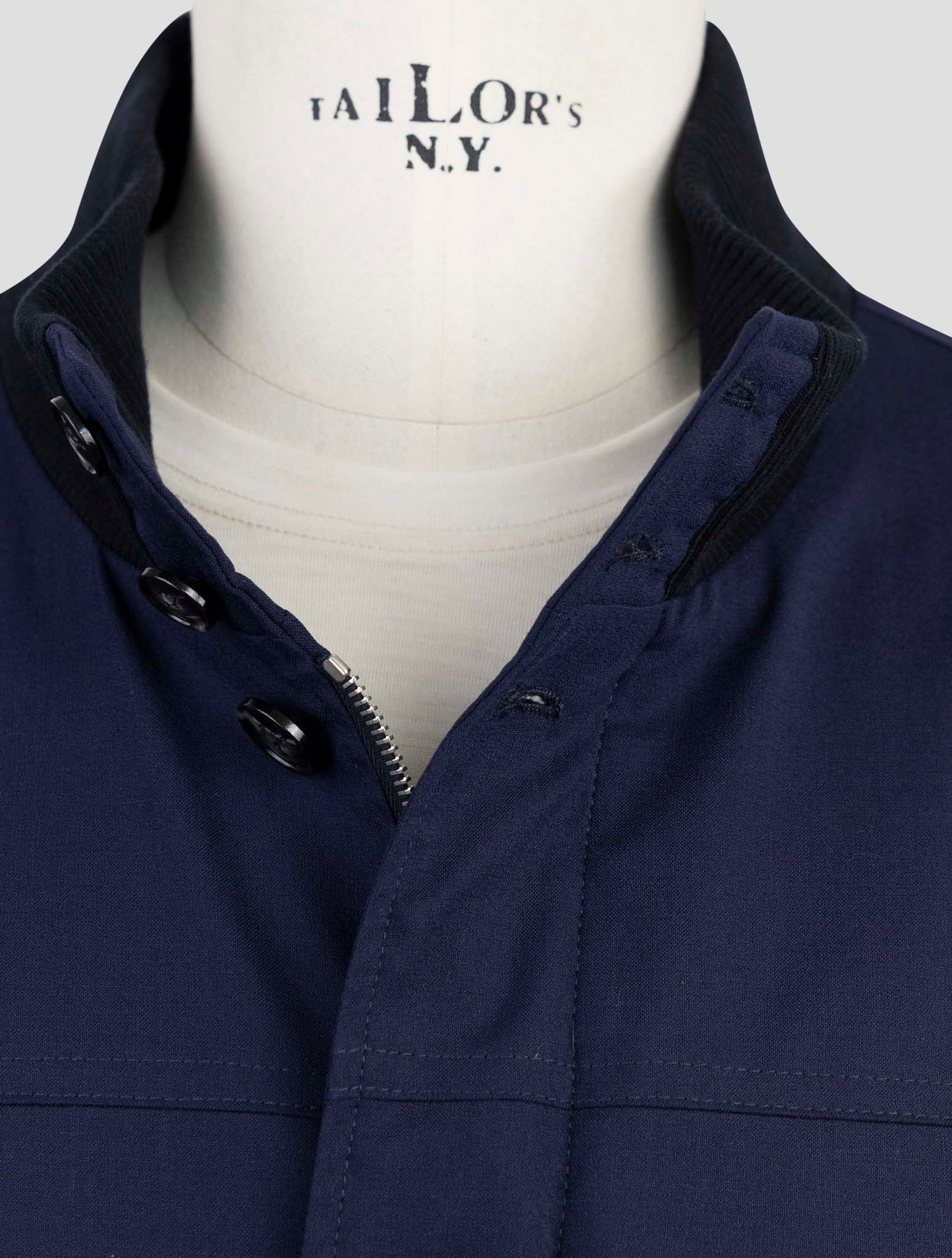 Kiton Blue Virgin Wool Pa Ea Coat