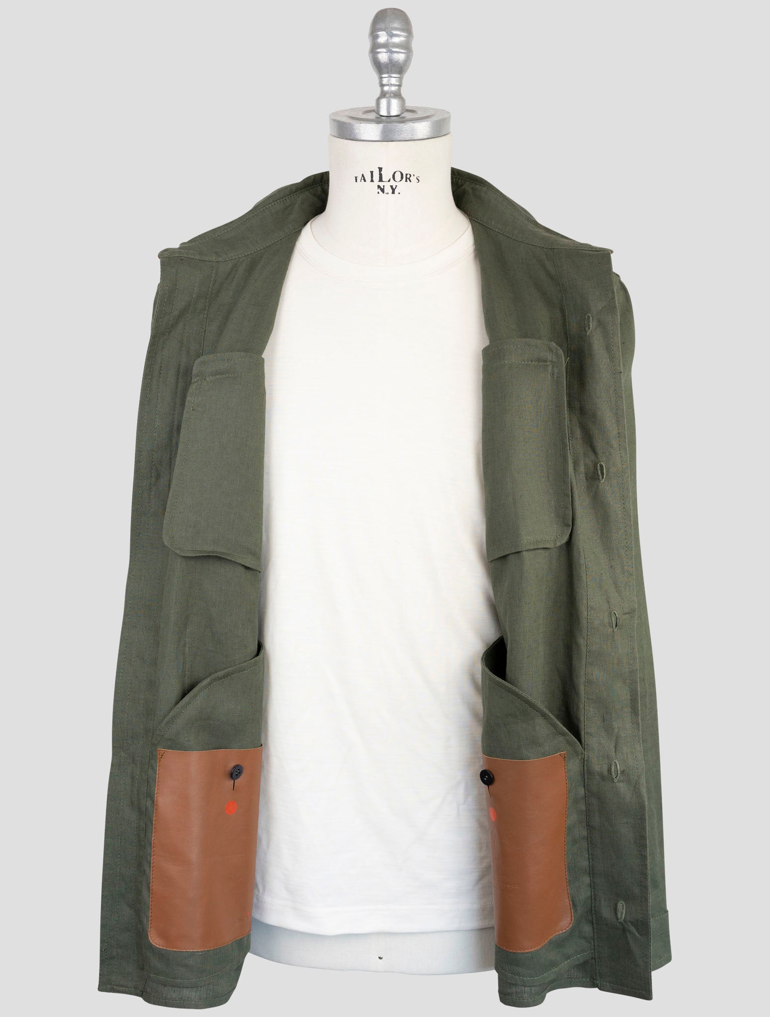 Kiton Green Linen Coat