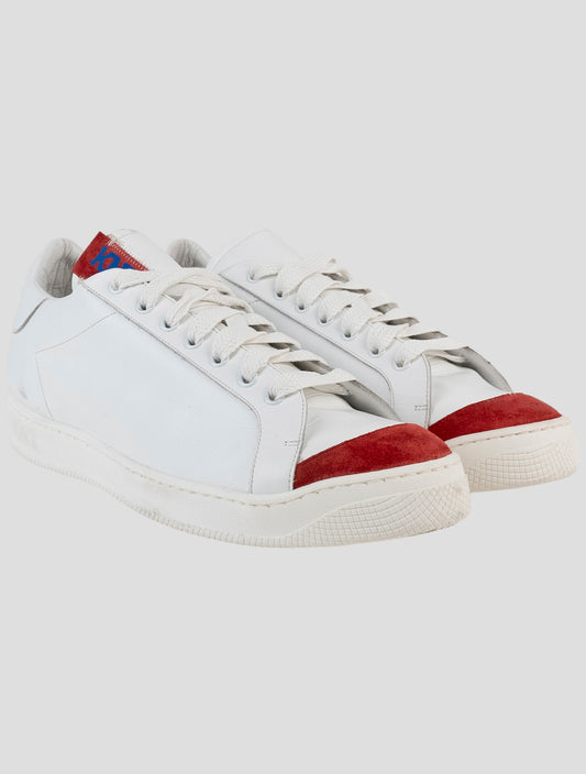 Kiton Knt White Leather Sneakers