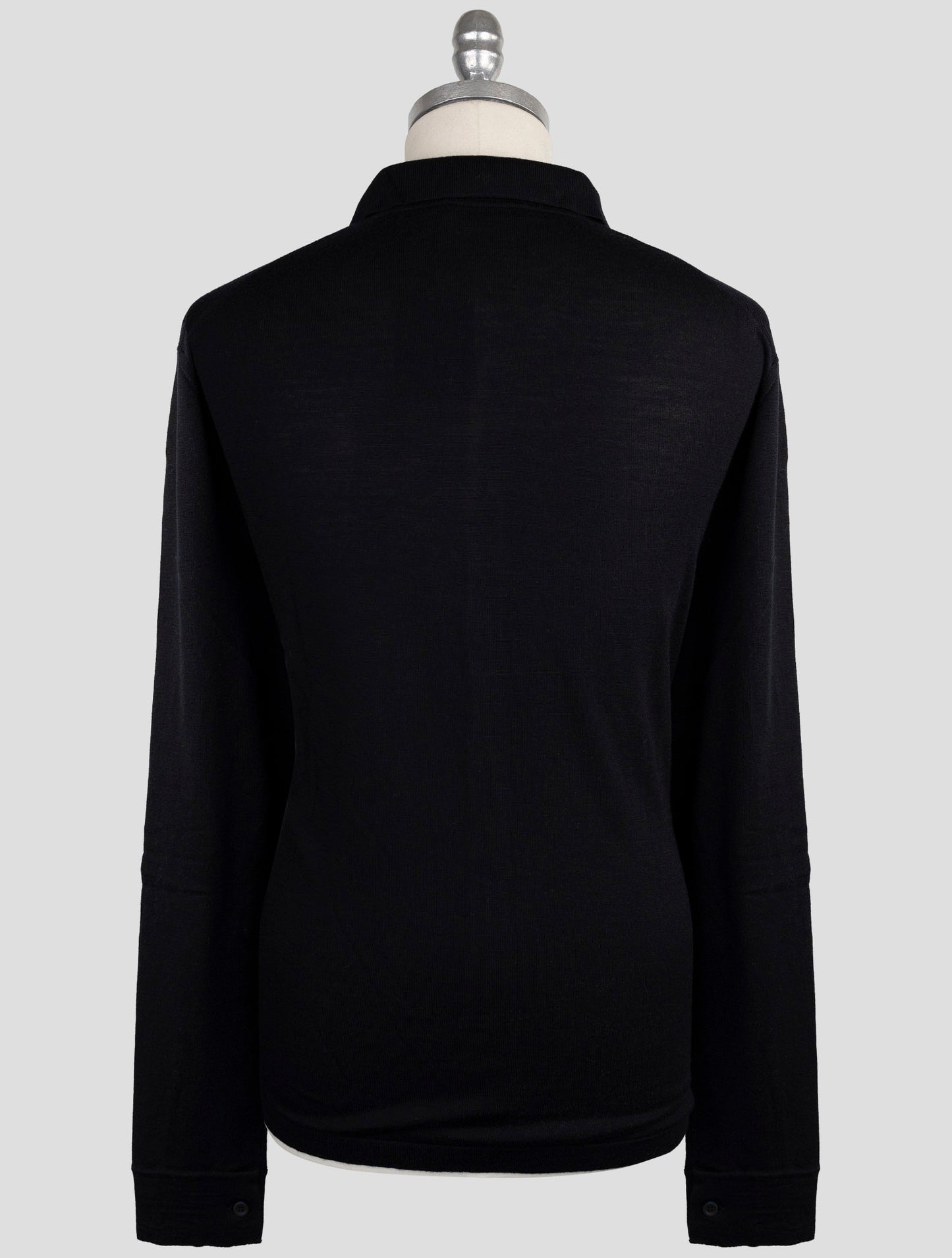 Kiton Knt Black Virgin Wool Silk Shirt