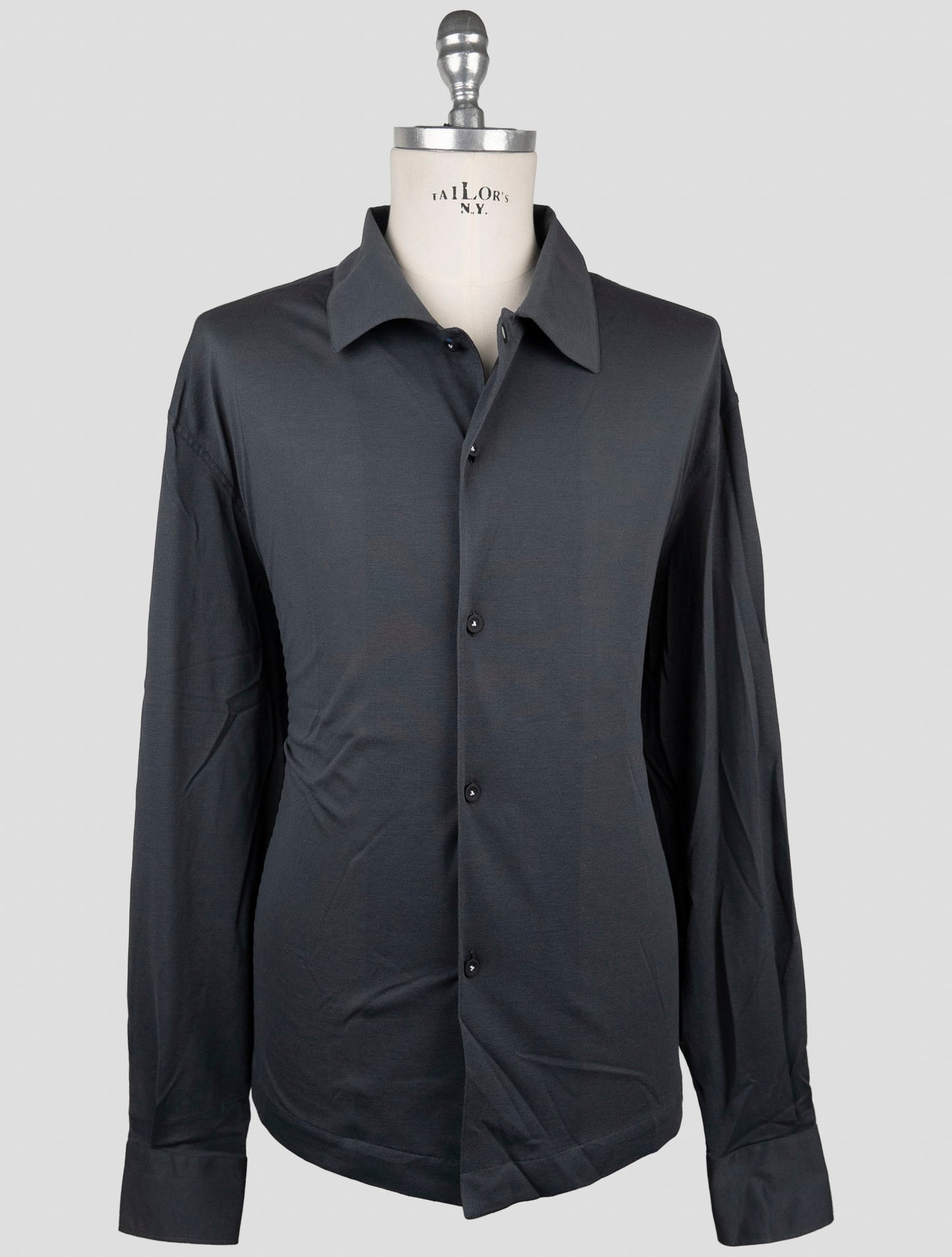 Kiton Knt Blue Cotton Shirt