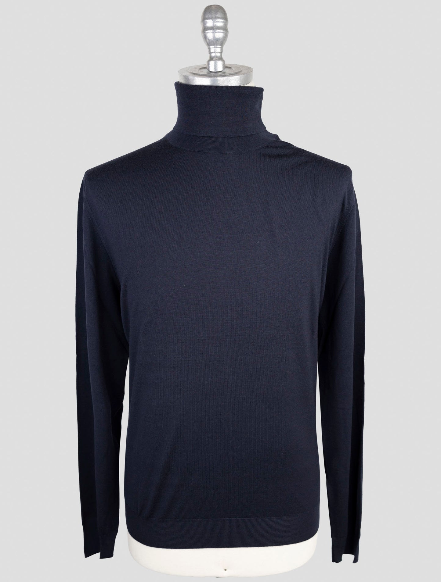 Kiton Blue Wool Sweater Turtleneck