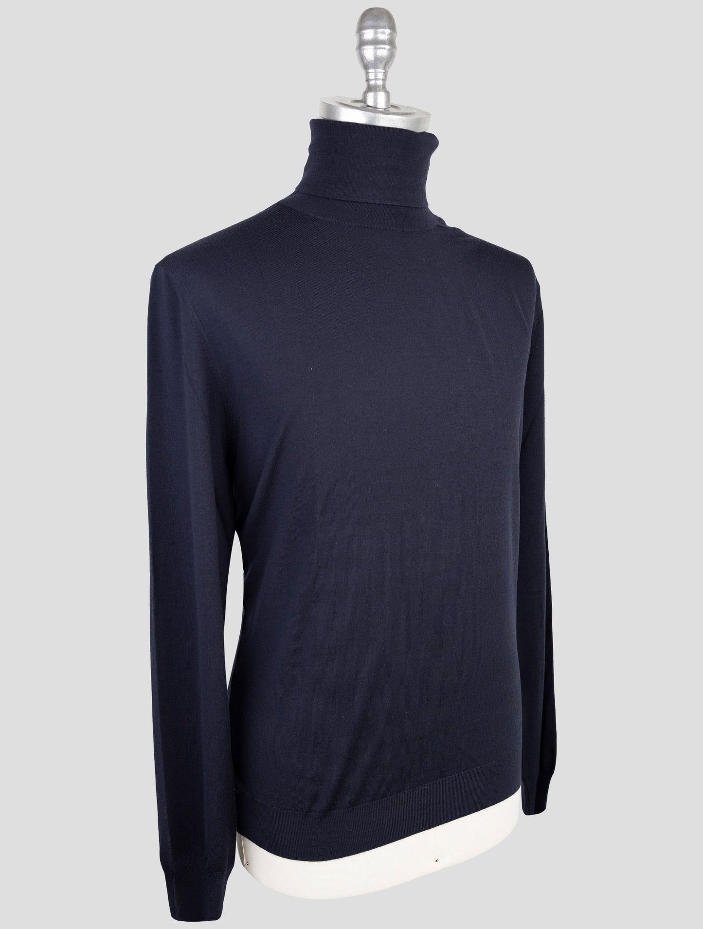 Kiton Blue Wool Sweater Turtleneck