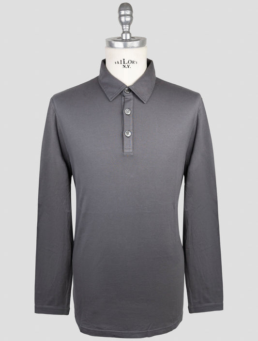 Kiton Taupe Cotton Cashmere Sweater Polo