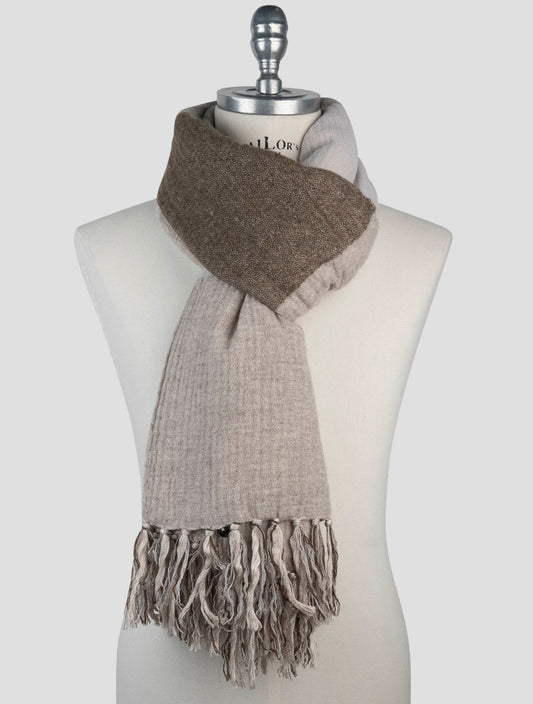 Kiton Gray Cashmere Silk Scarf
