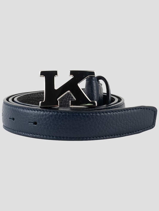 Kiton Blue Leather Belt