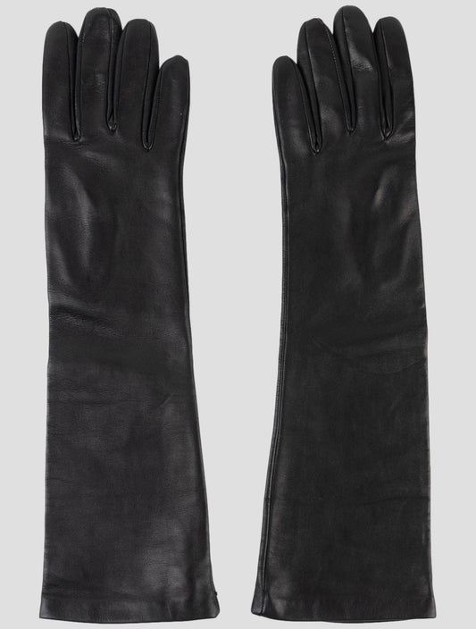 Kiton Black Leather Gloves