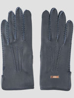 Kiton Blue Leather Gloves