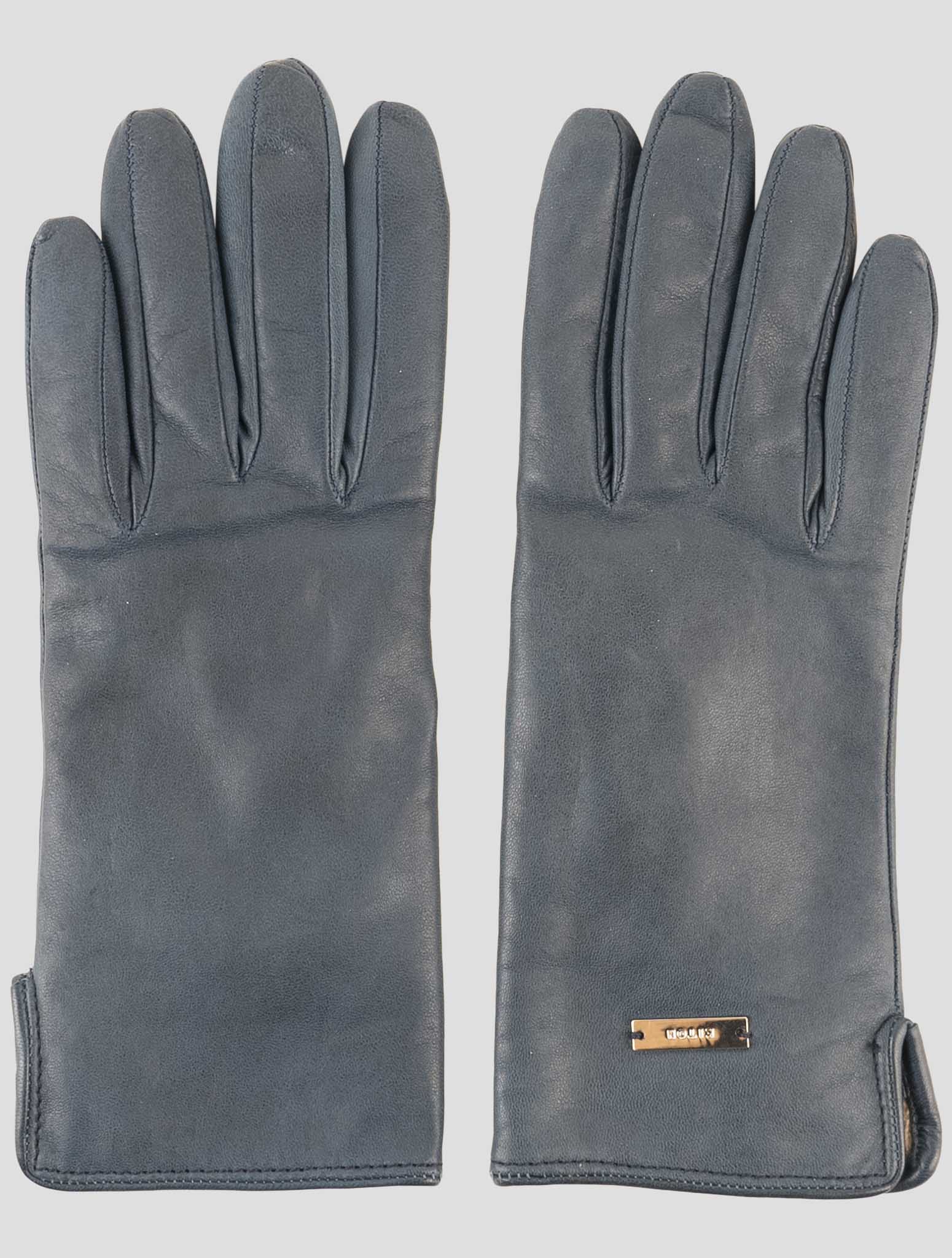 Kiton Blue Leather Gloves