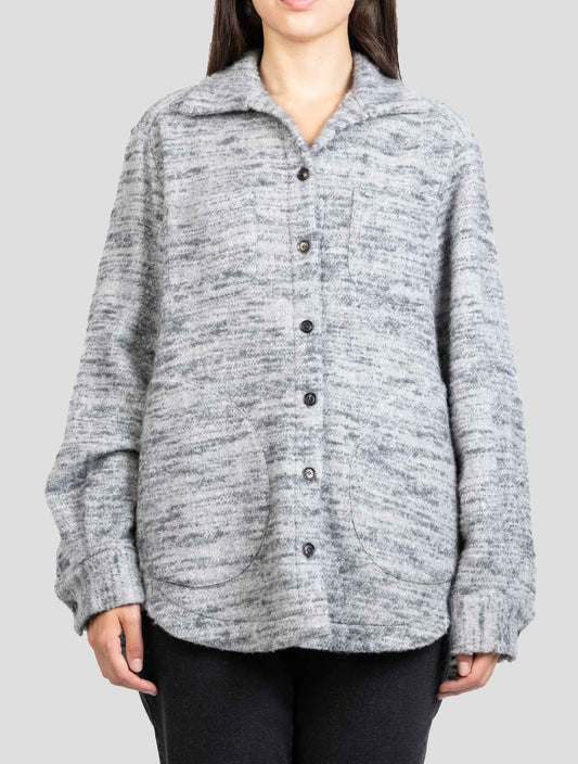 Kiton Gray Virgin Wool Cashmere Pa Shirt
