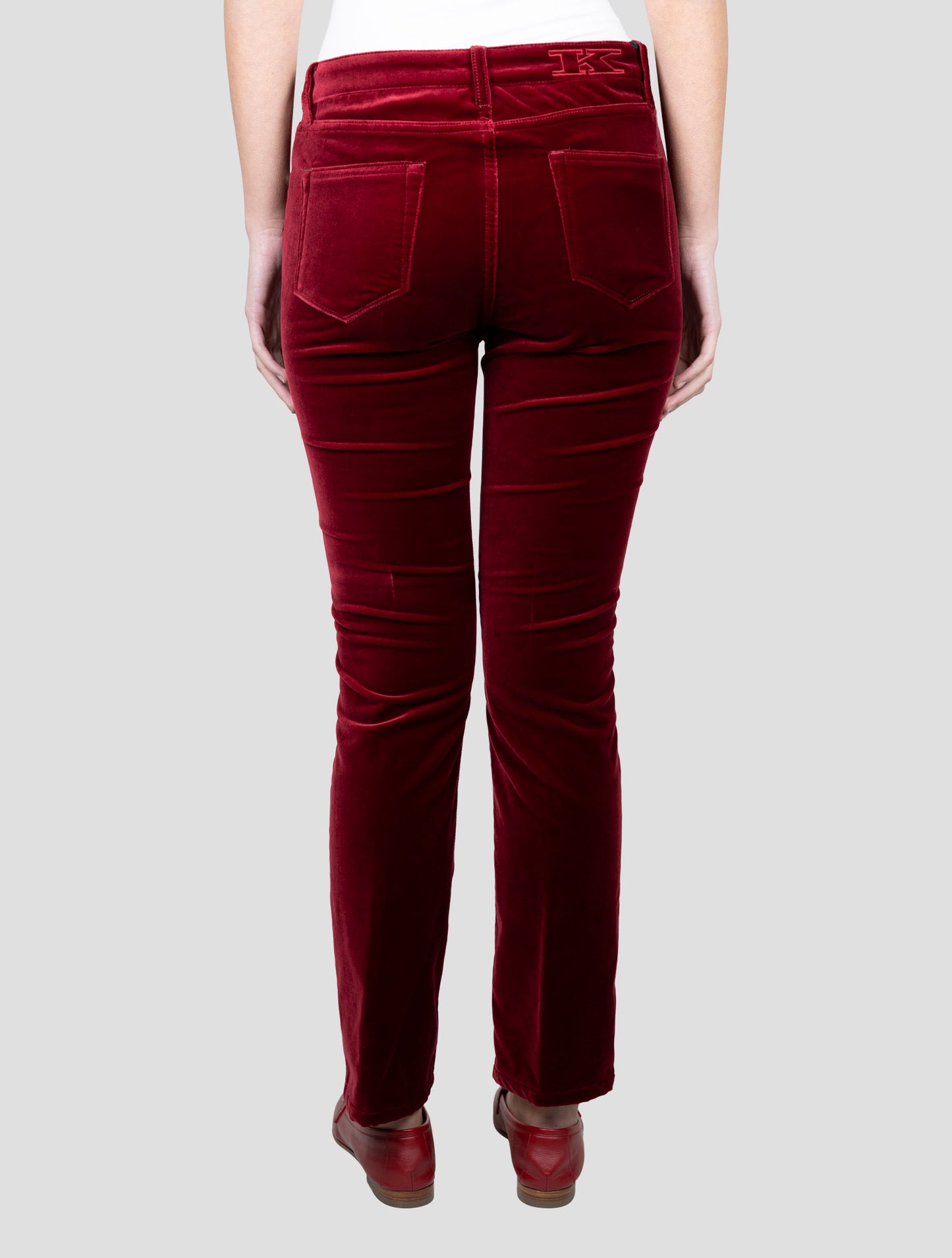 Kiton Red Cotton Ea Velvet Jeans