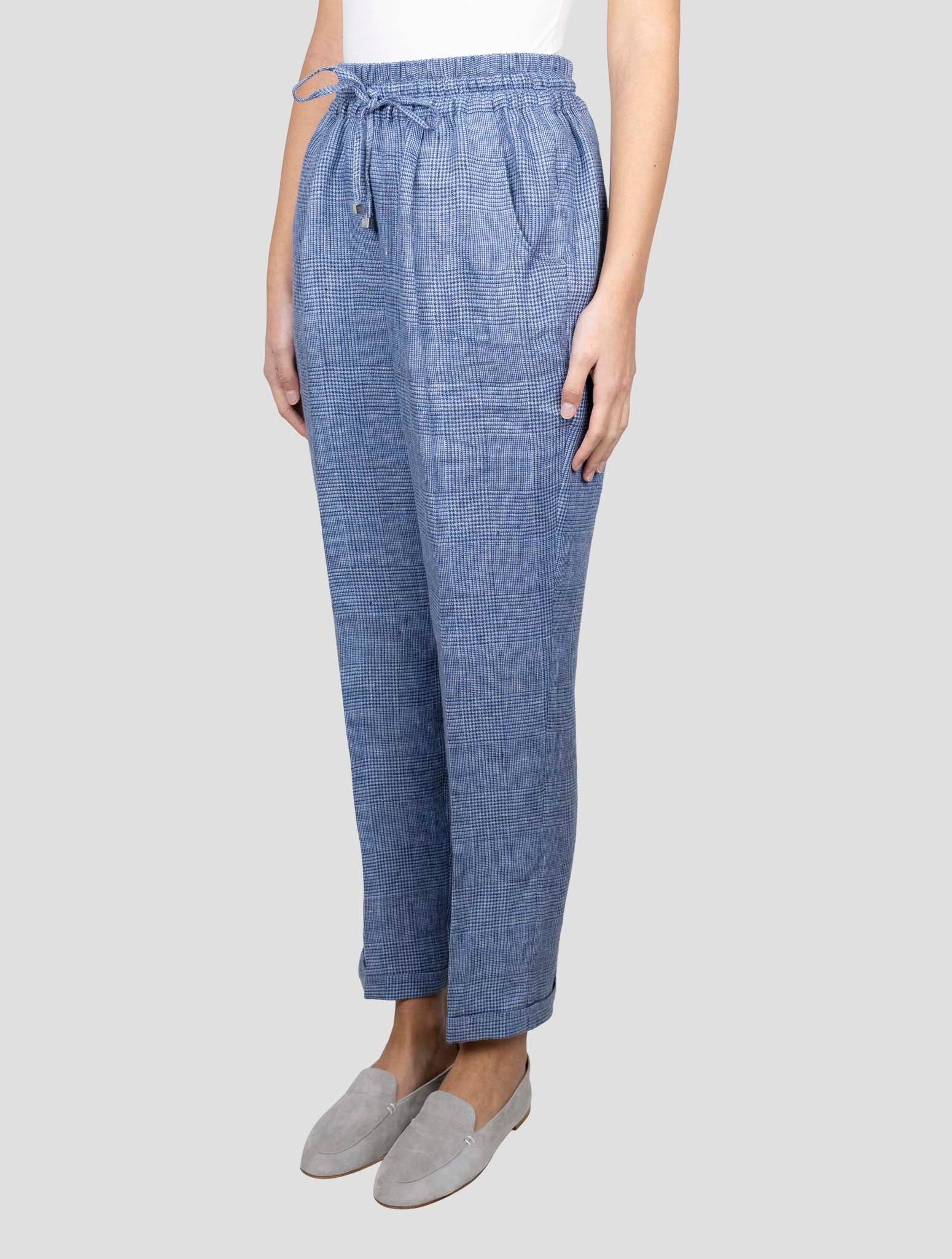 Kiton Blue Linen Pants