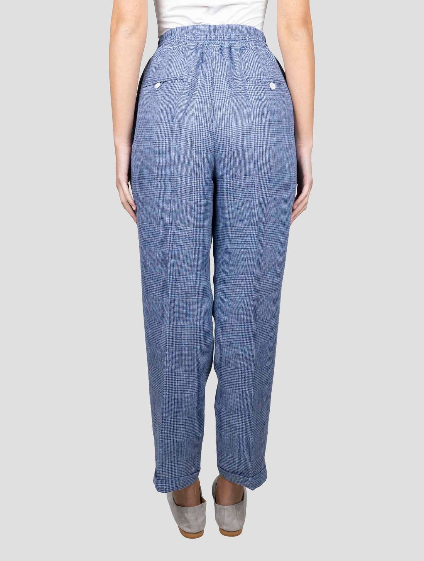 Kiton Blue Linen Pants