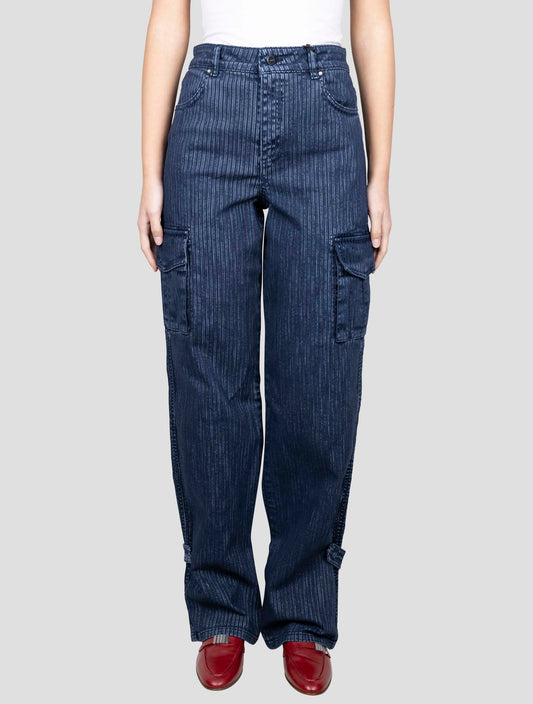 Kiton Blue Cotton Ea Cargo Jeans