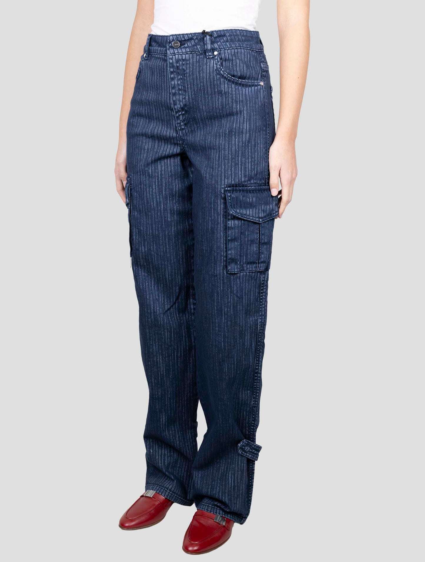 Kiton Blue Cotton Ea Cargo Jeans
