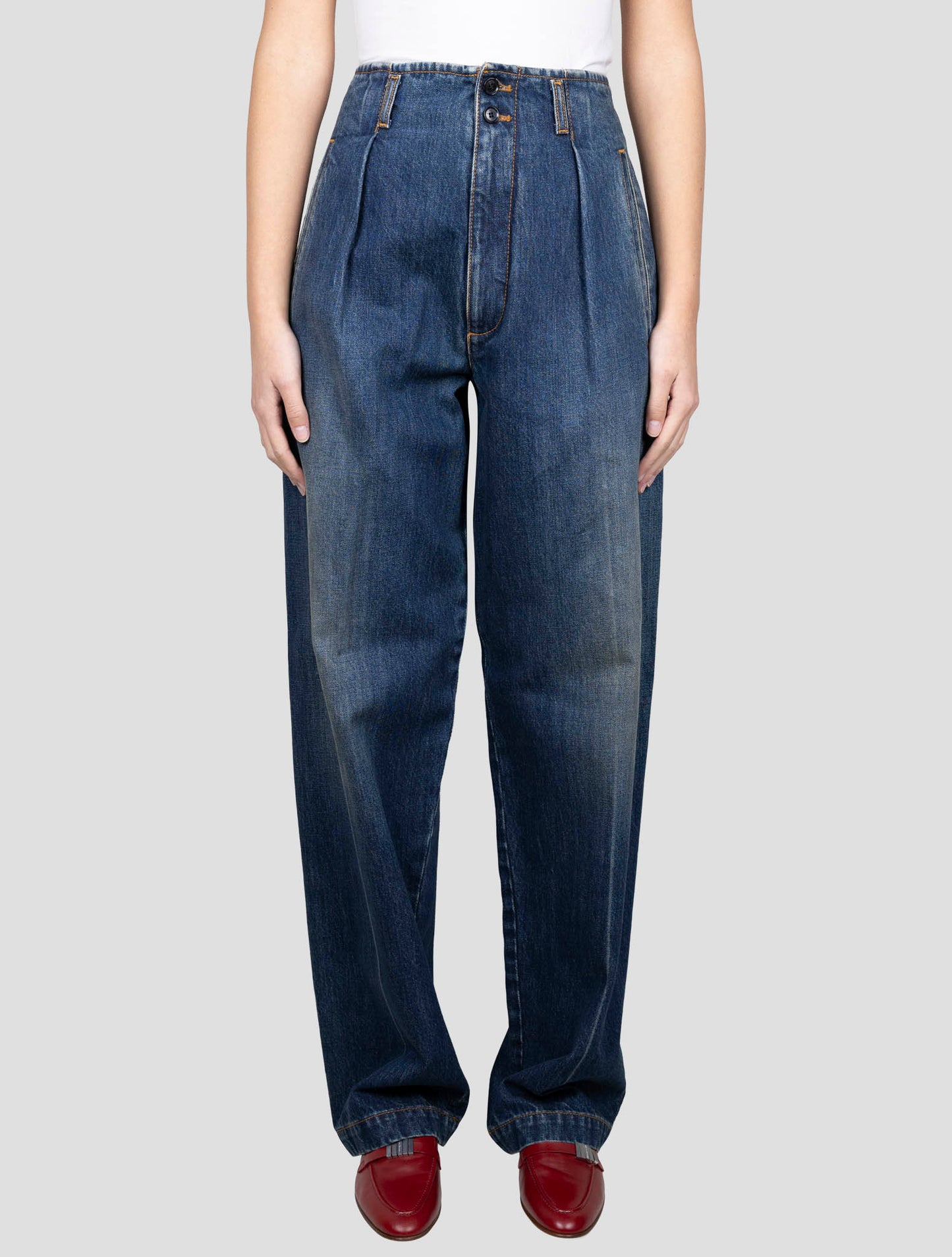 Kiton Blue Cotton Jeans