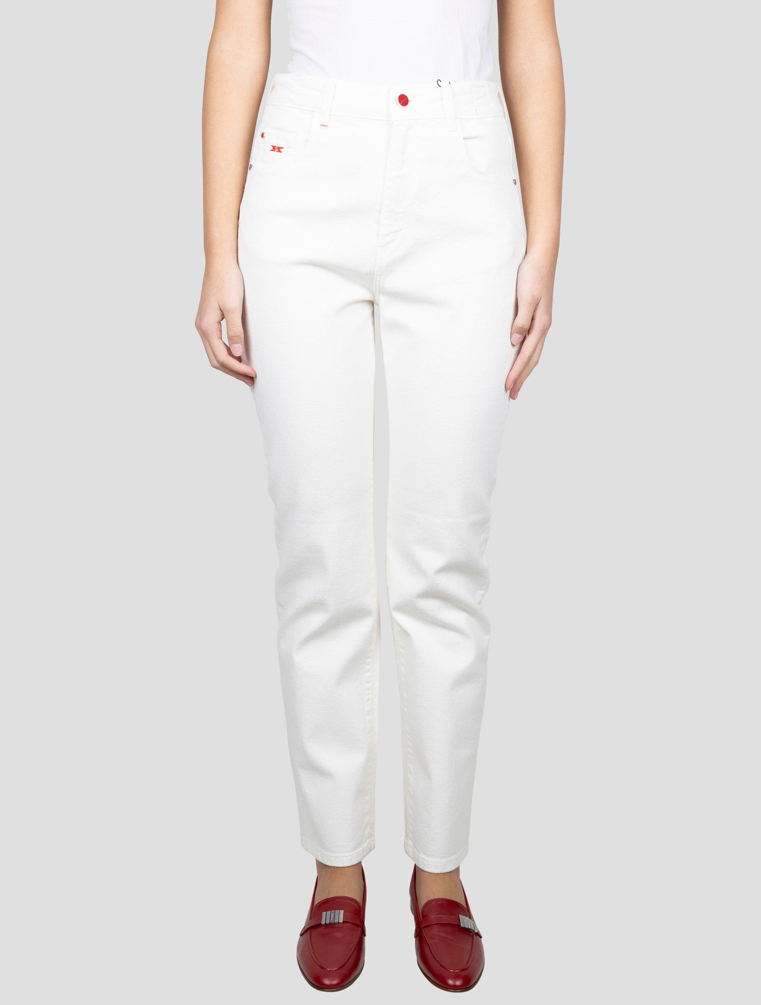 Kiton White Cotton Cashmere Ea Jeans
