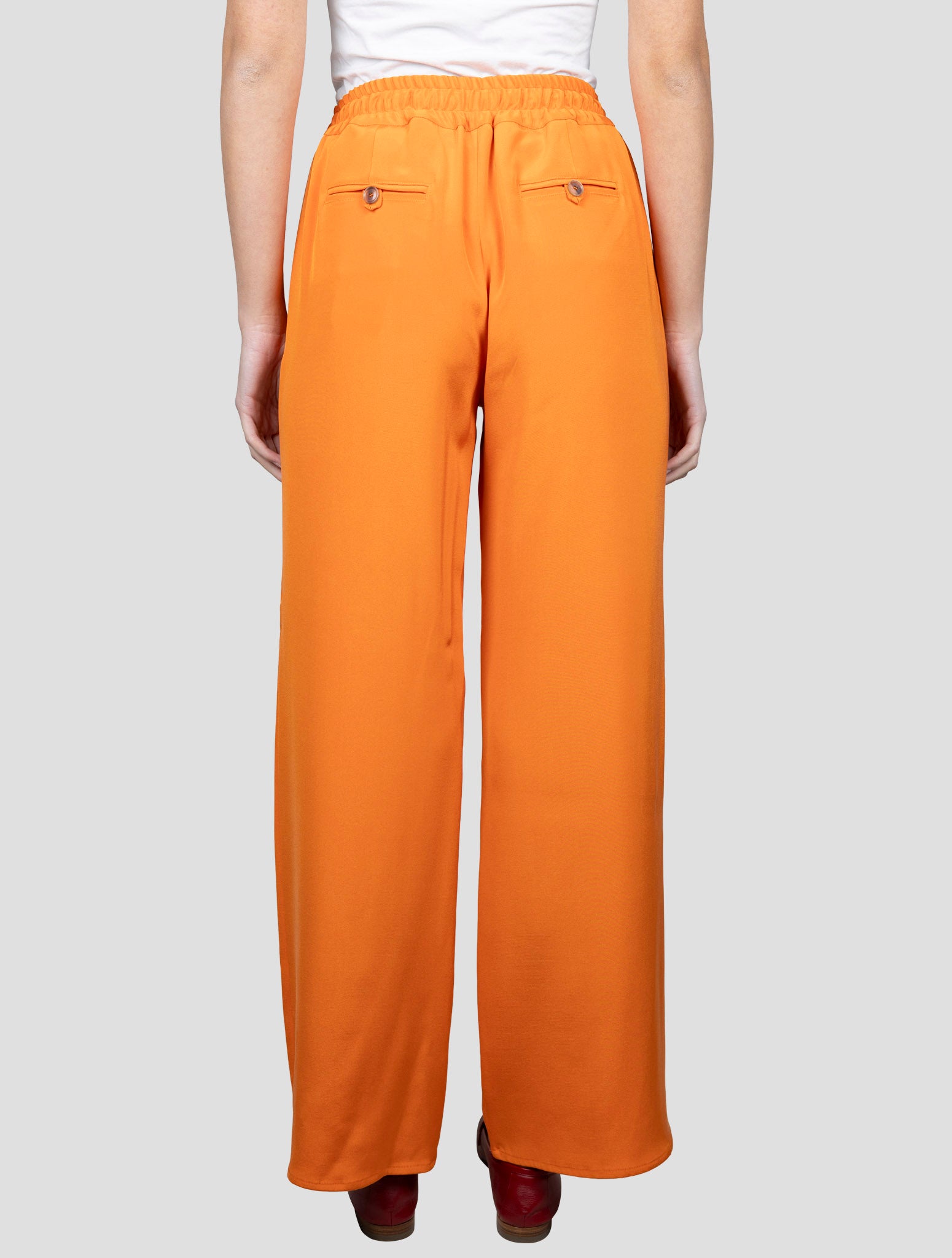 Kiton Orange Silk Ea Pants