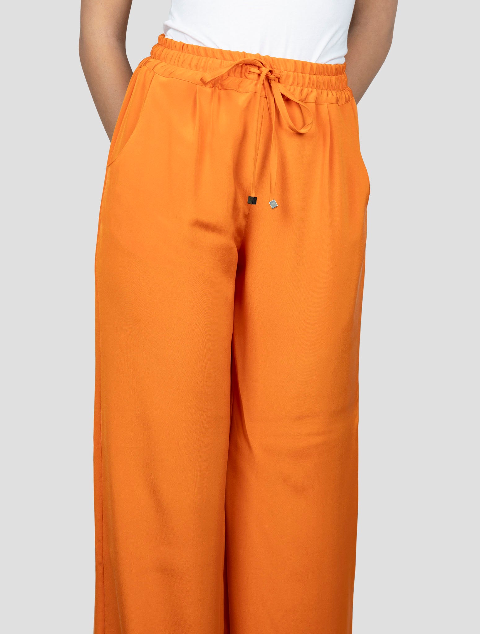 Kiton Orange Silk Ea Pants