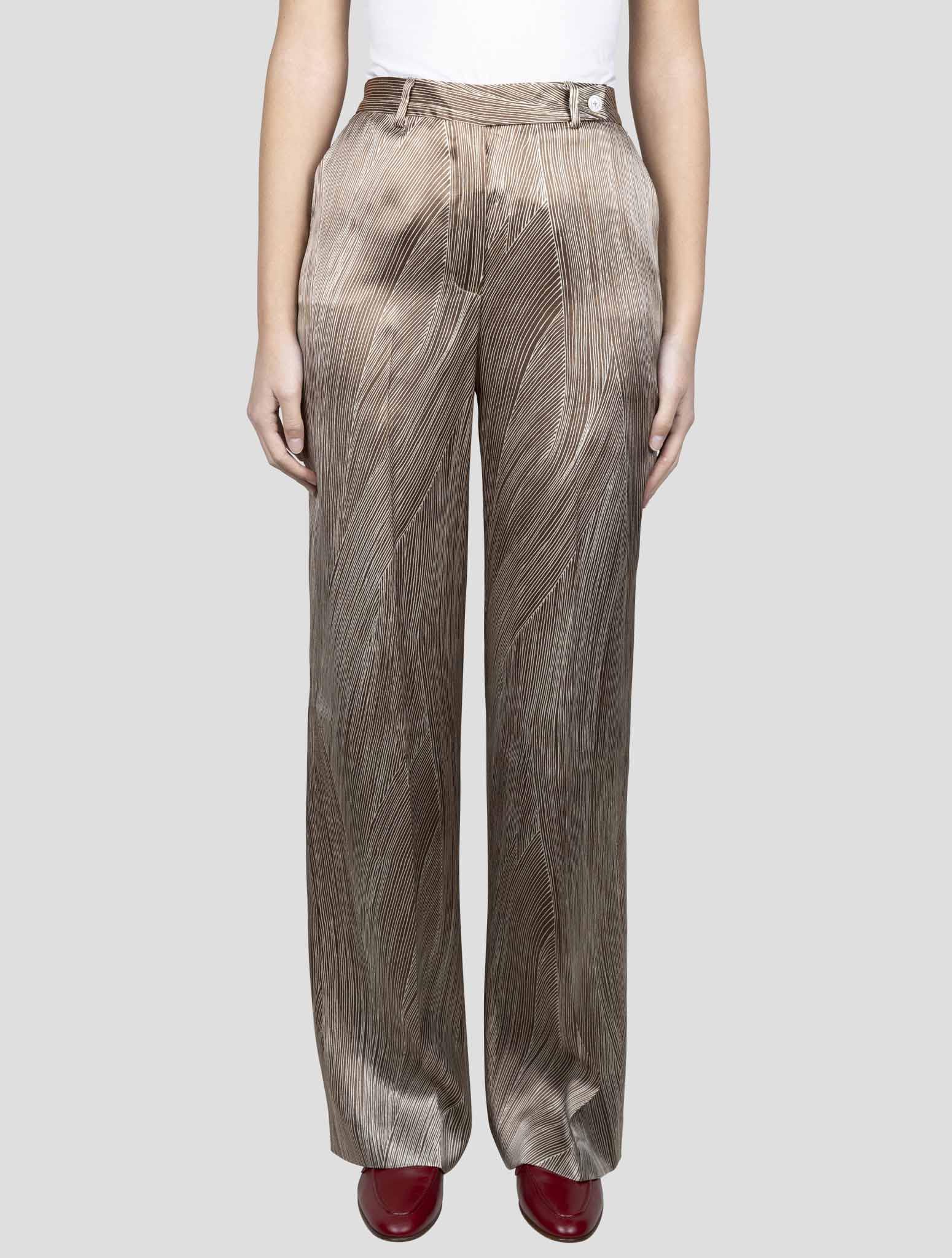 Kiton Brown Silk Pants