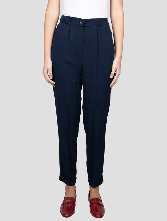 Kiton Blue Acetate Viscose Pants