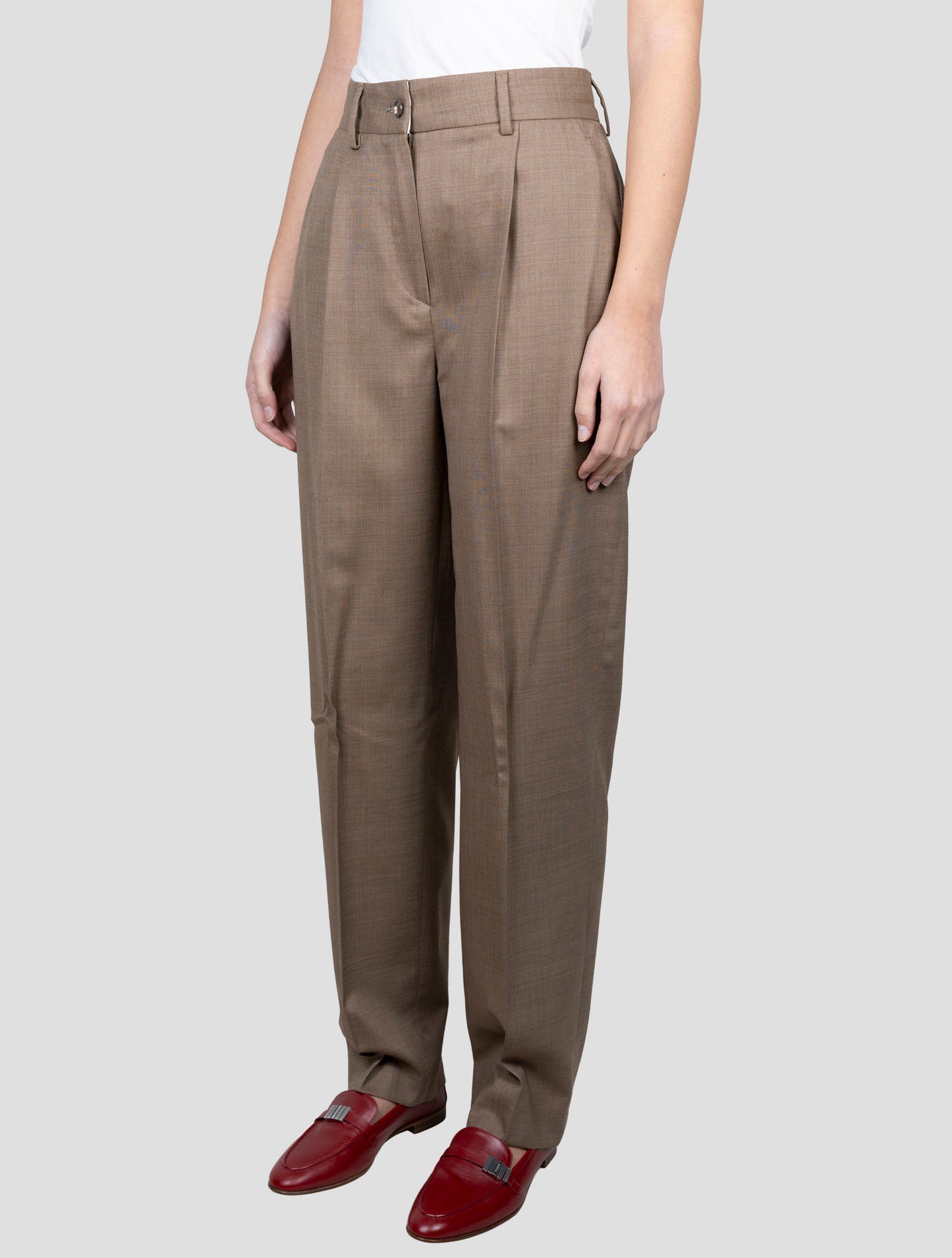 Kiton Brown Virgin Wool Ea Pants