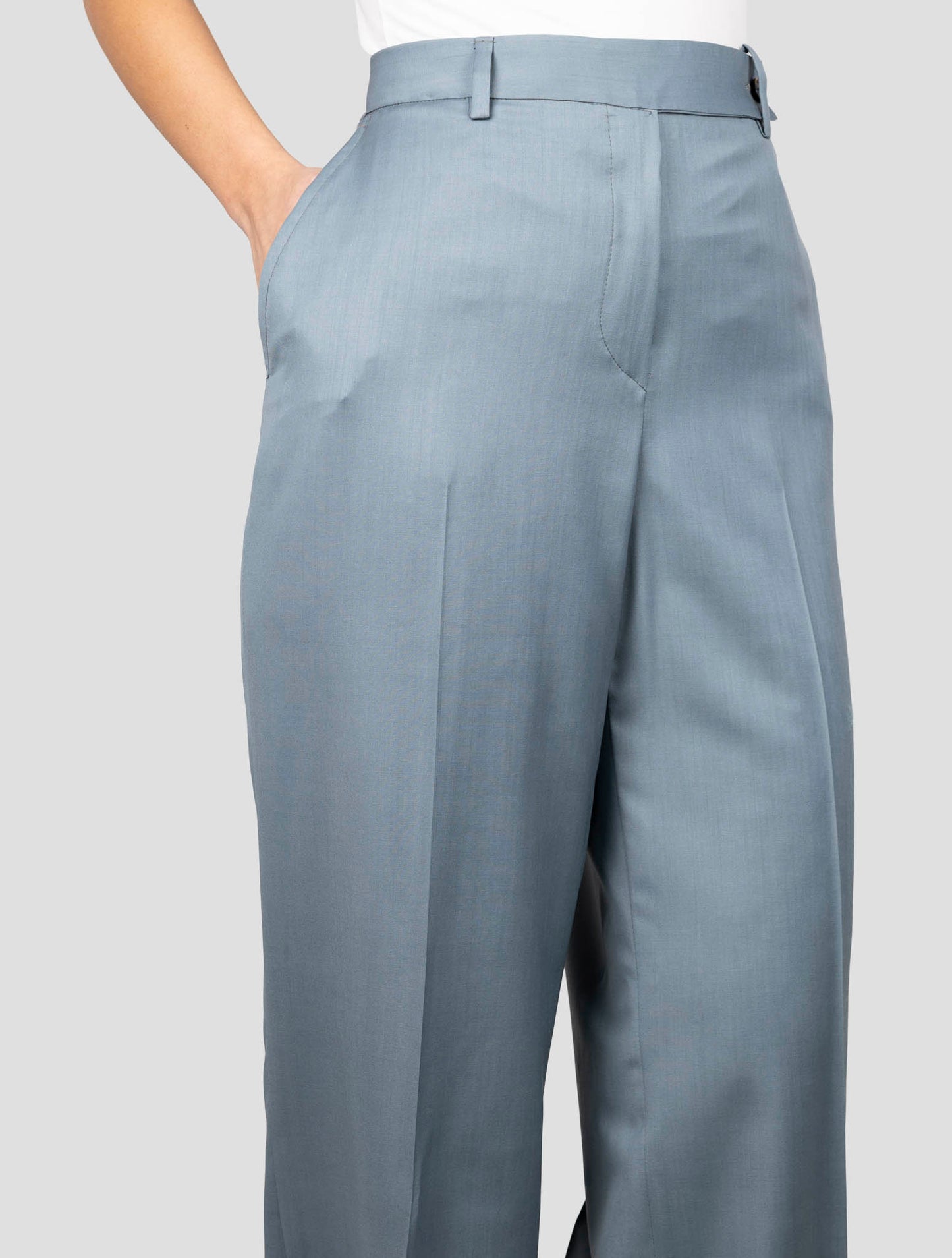 Kiton Green Virgin Wool Pants