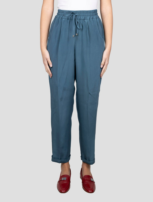 Kiton Green Silk Ea Pants