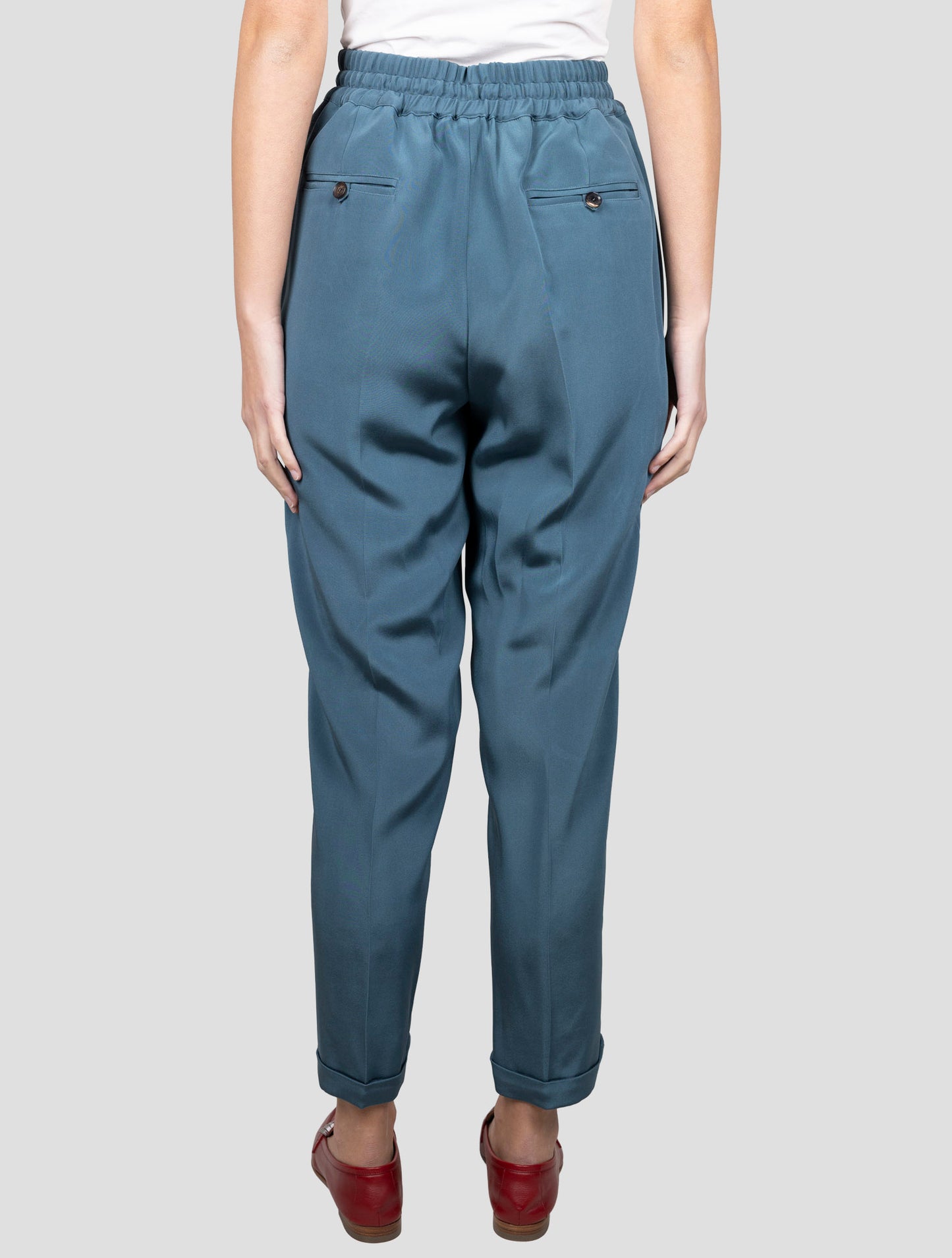Kiton Green Silk Ea Pants