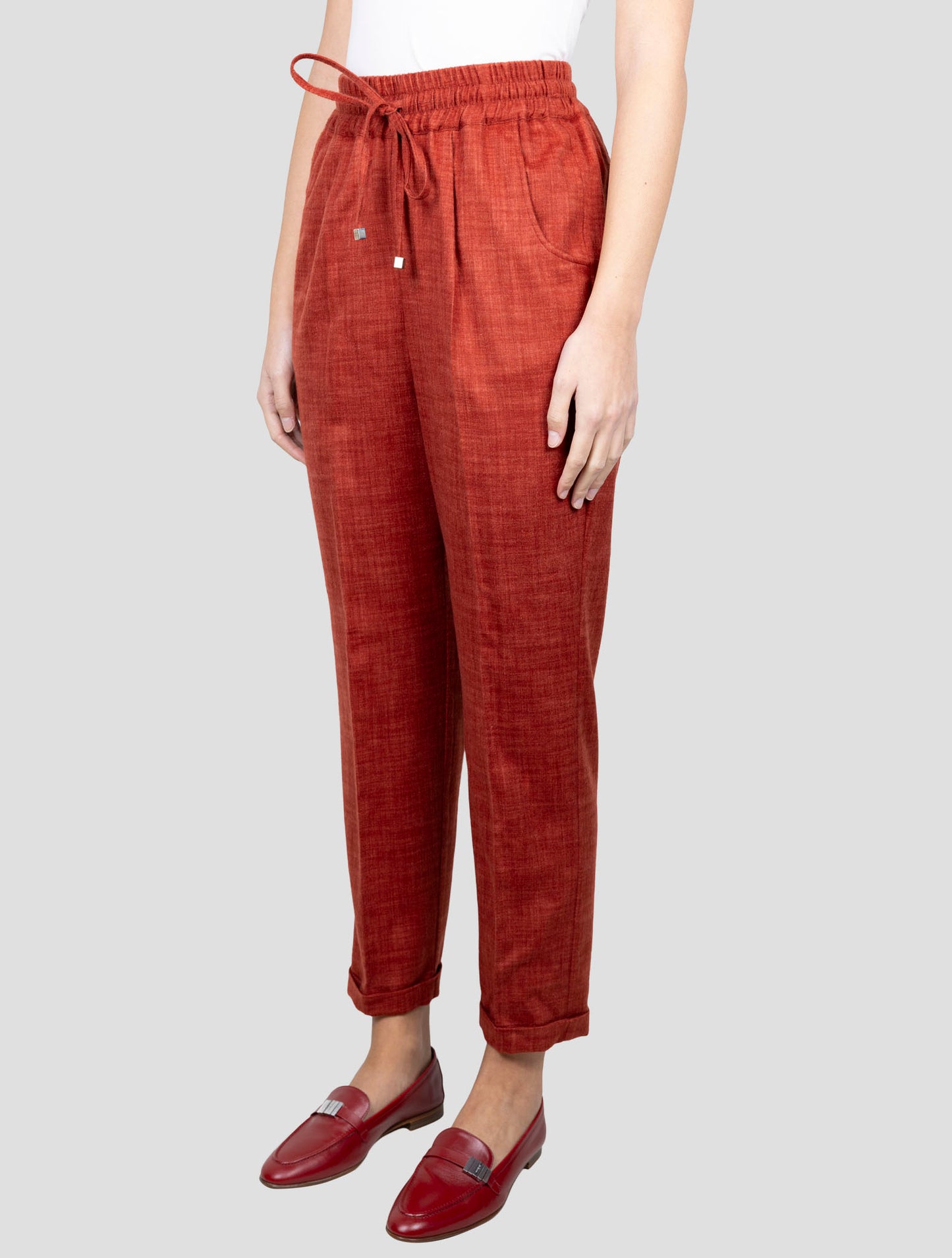 Kiton Red Cashmere Pants