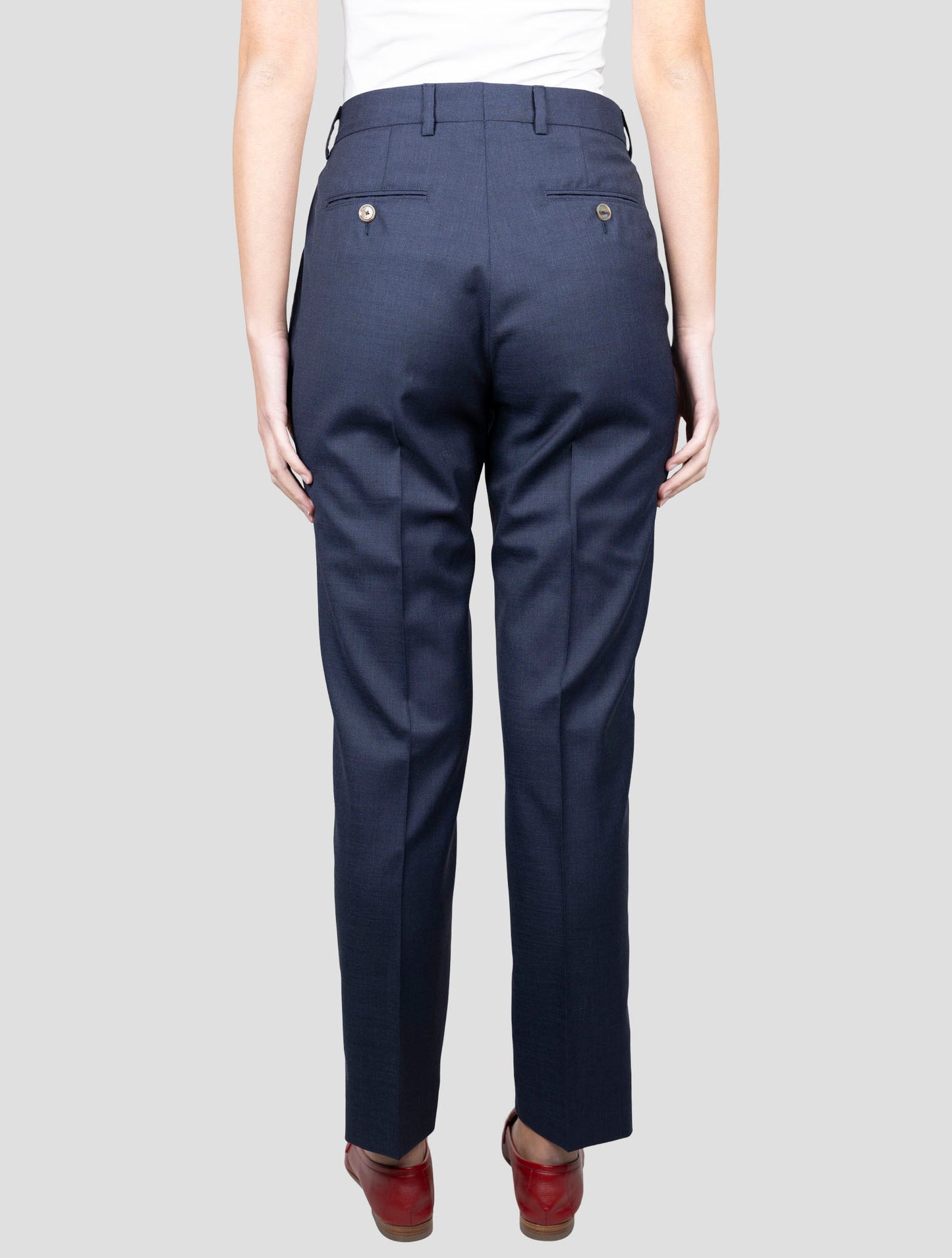 Kiton Blue Virgin Wool Ea Pants