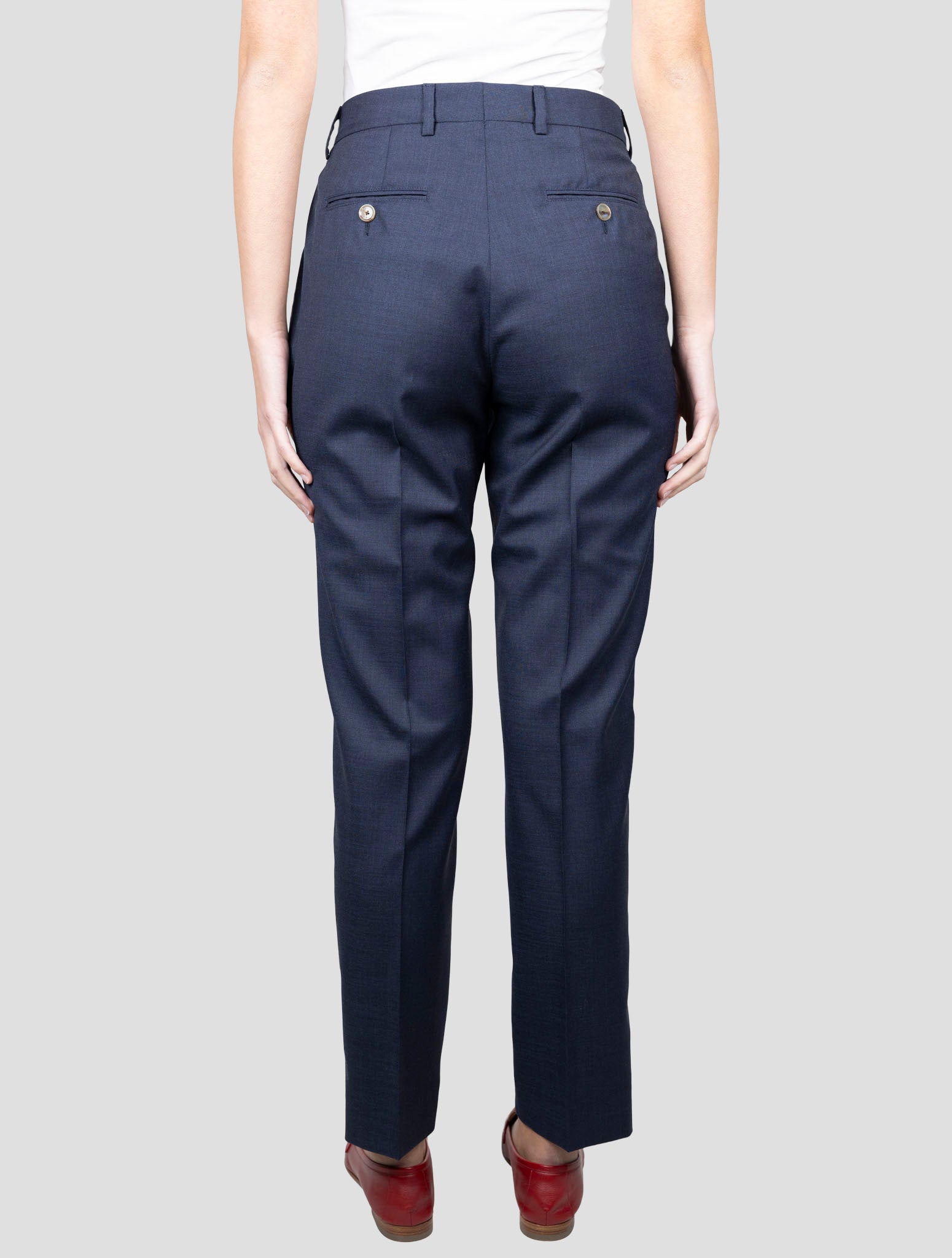 Kiton Blue Virgin Wool Ea Pants