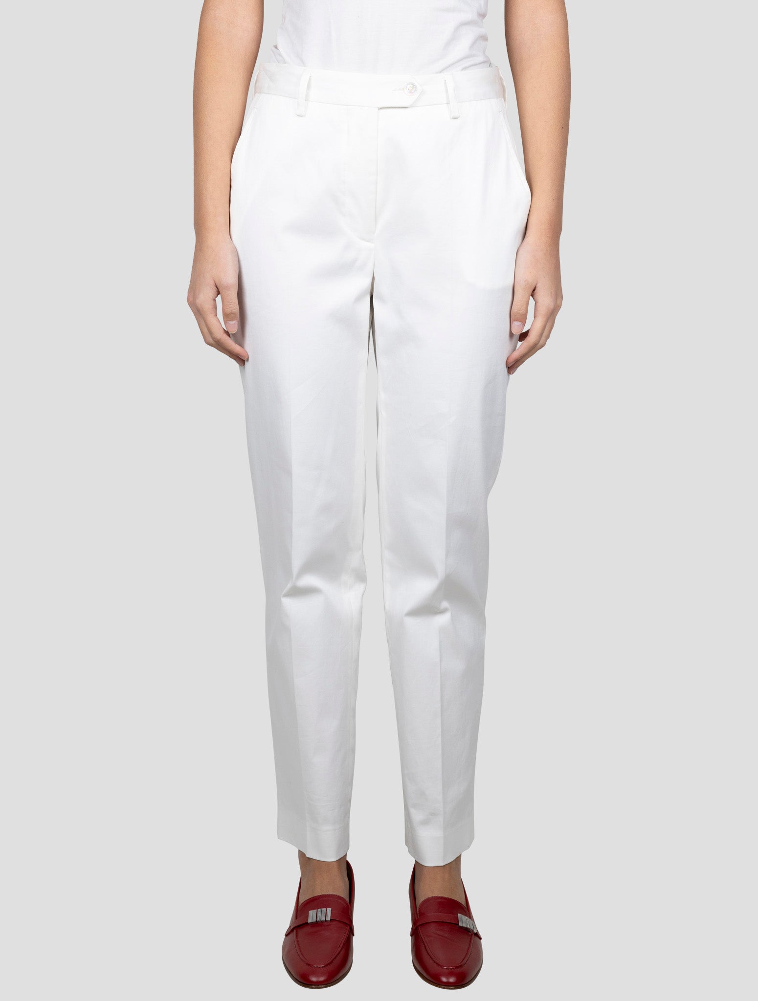 Kiton White Cotton Ea Pants