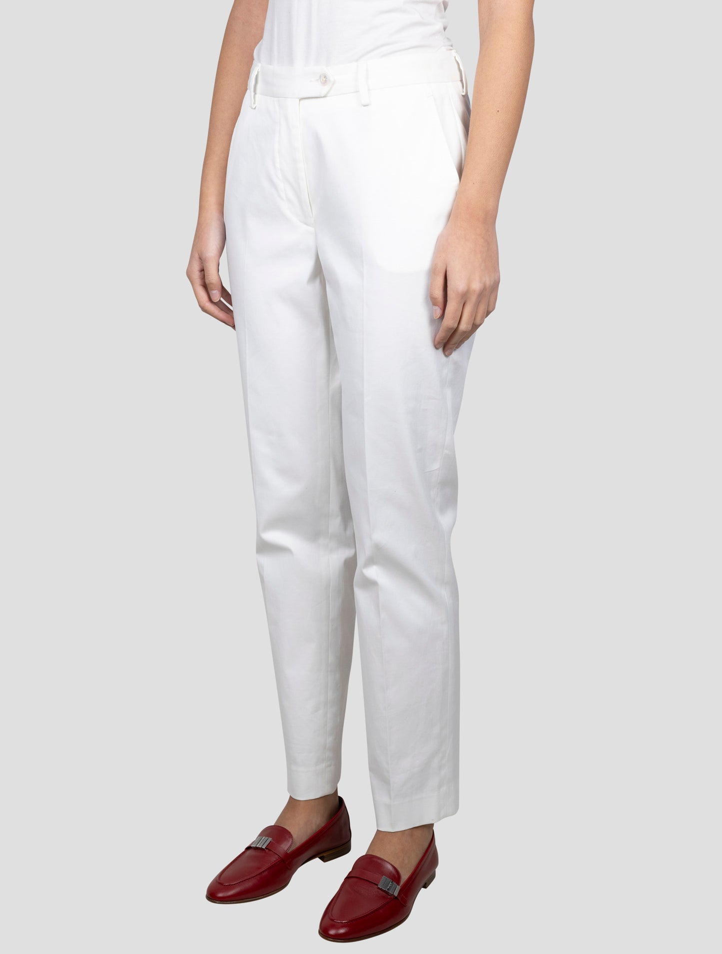 Kiton White Cotton Ea Pants