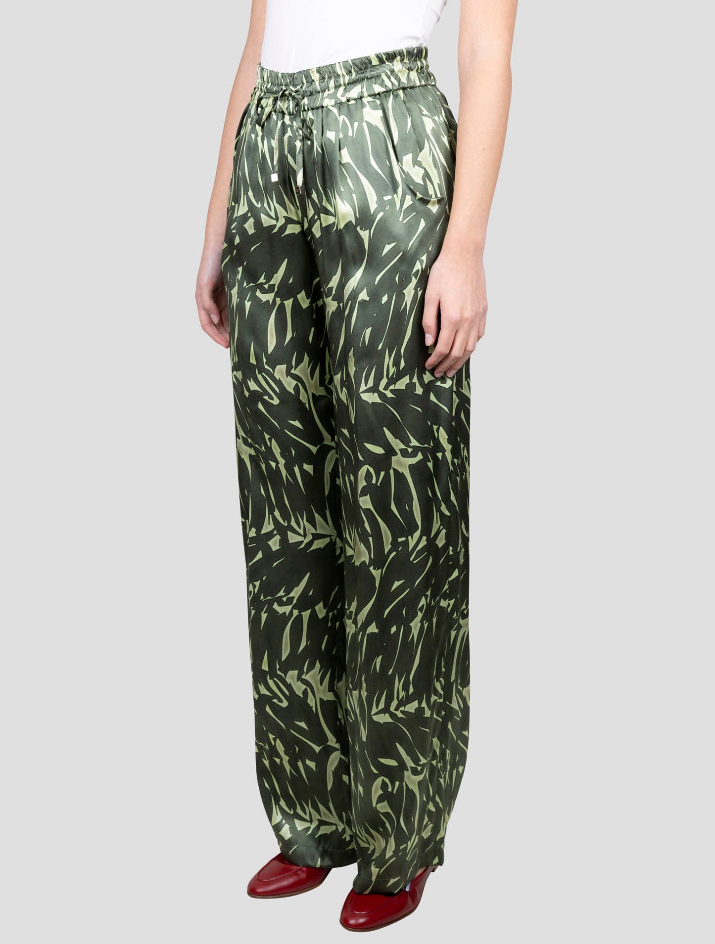 Kiton Green Silk Pants
