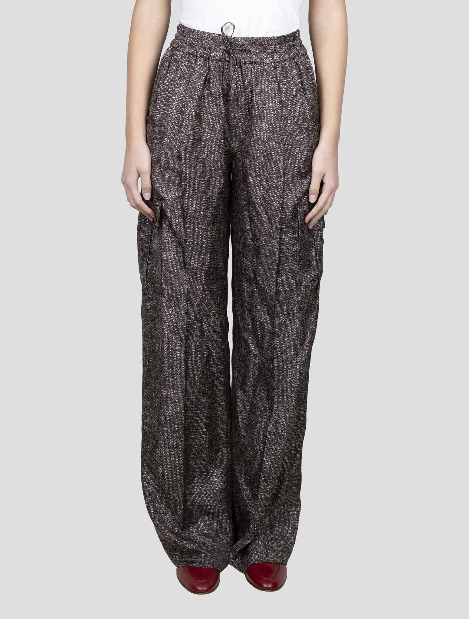 Kiton Brown Silk Pants