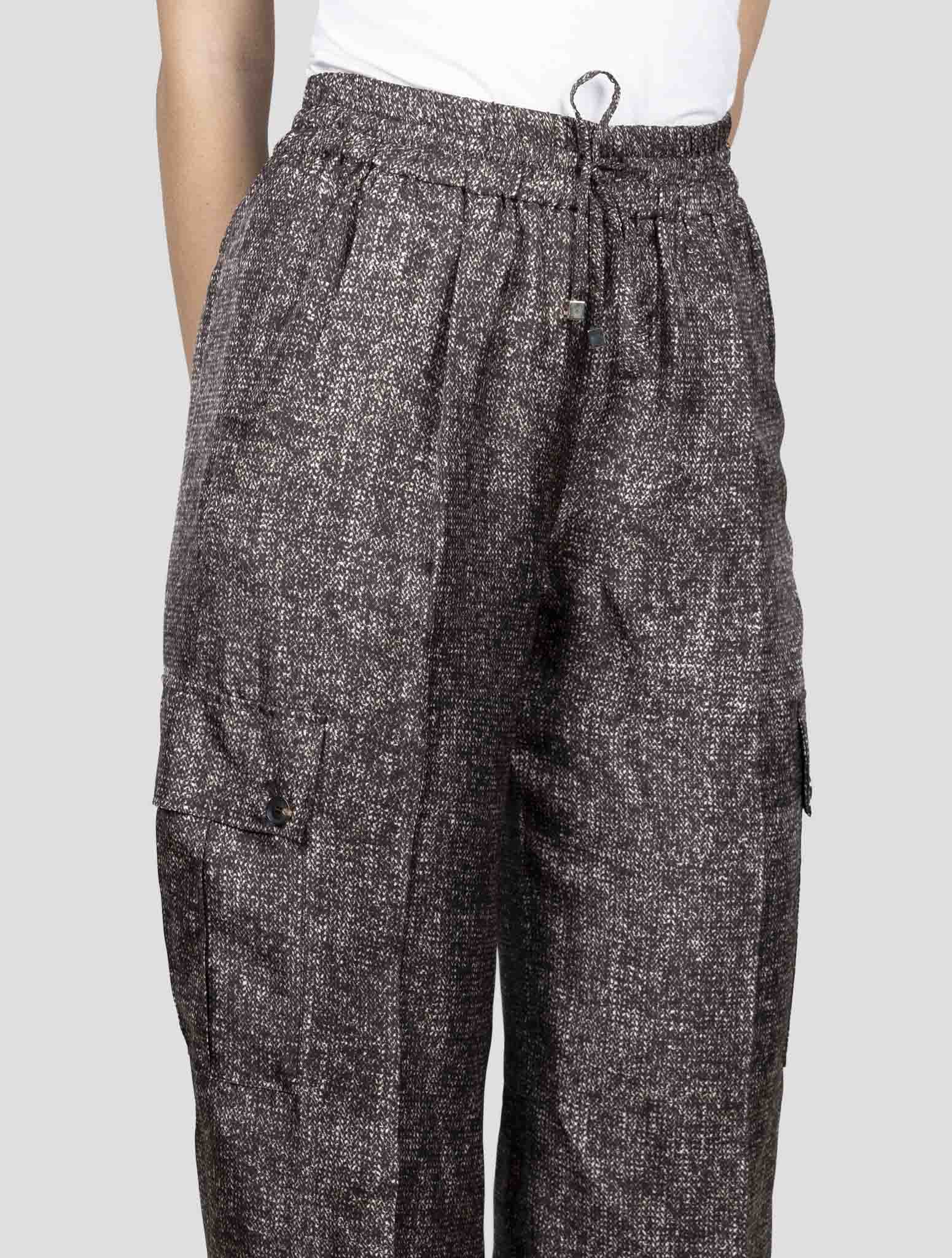 Kiton Brown Silk Pants