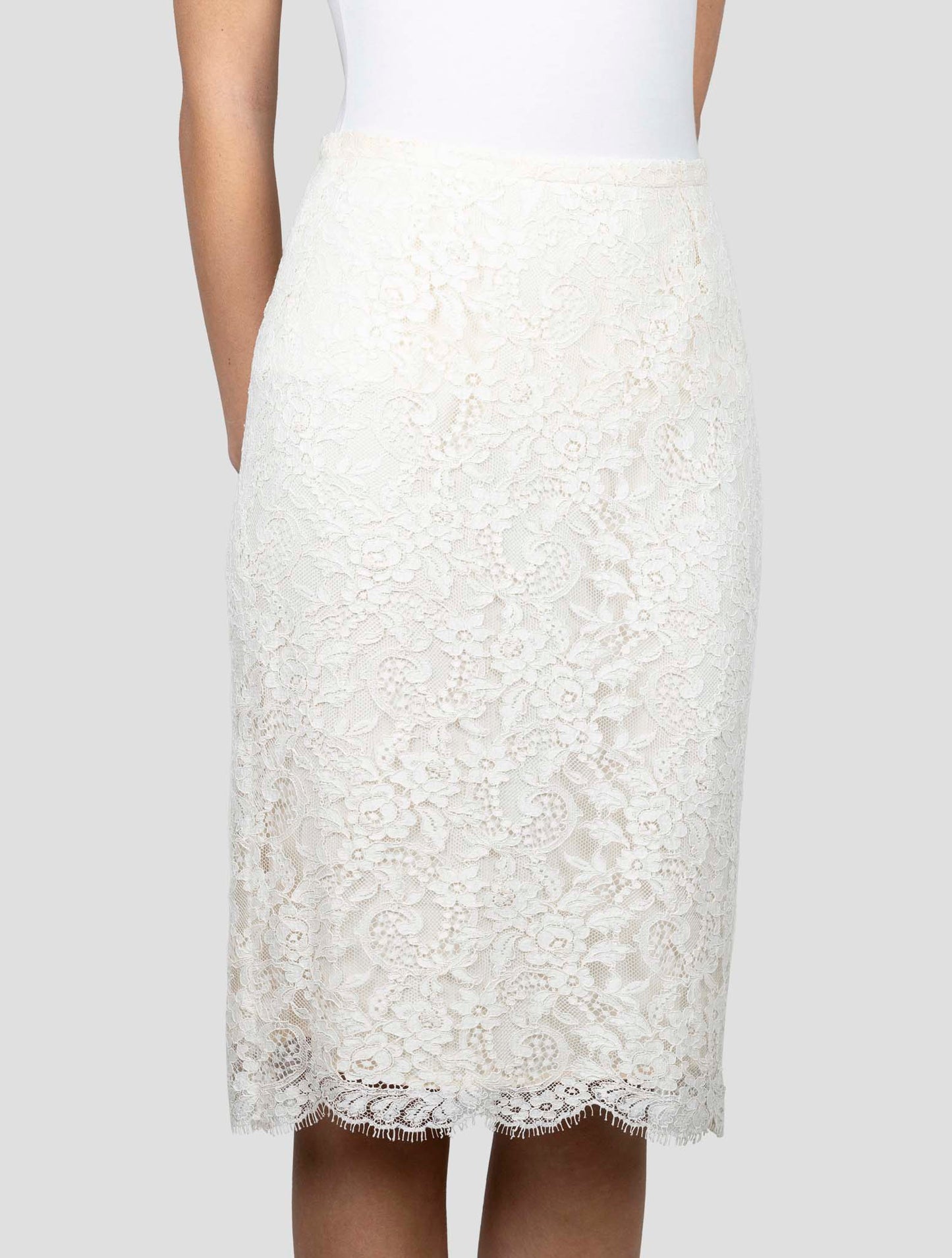 Kiton White Cotton Viscose Pa Skirt