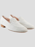 Kiton Beige Leather Suede  Loafers