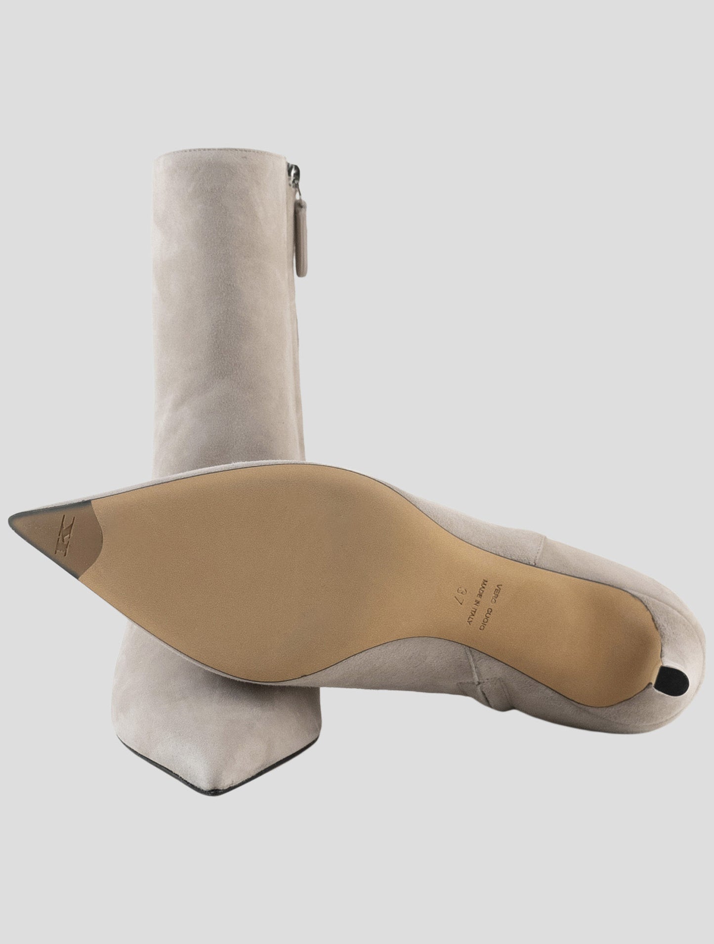 Kiton Beige Leather Suede Boots