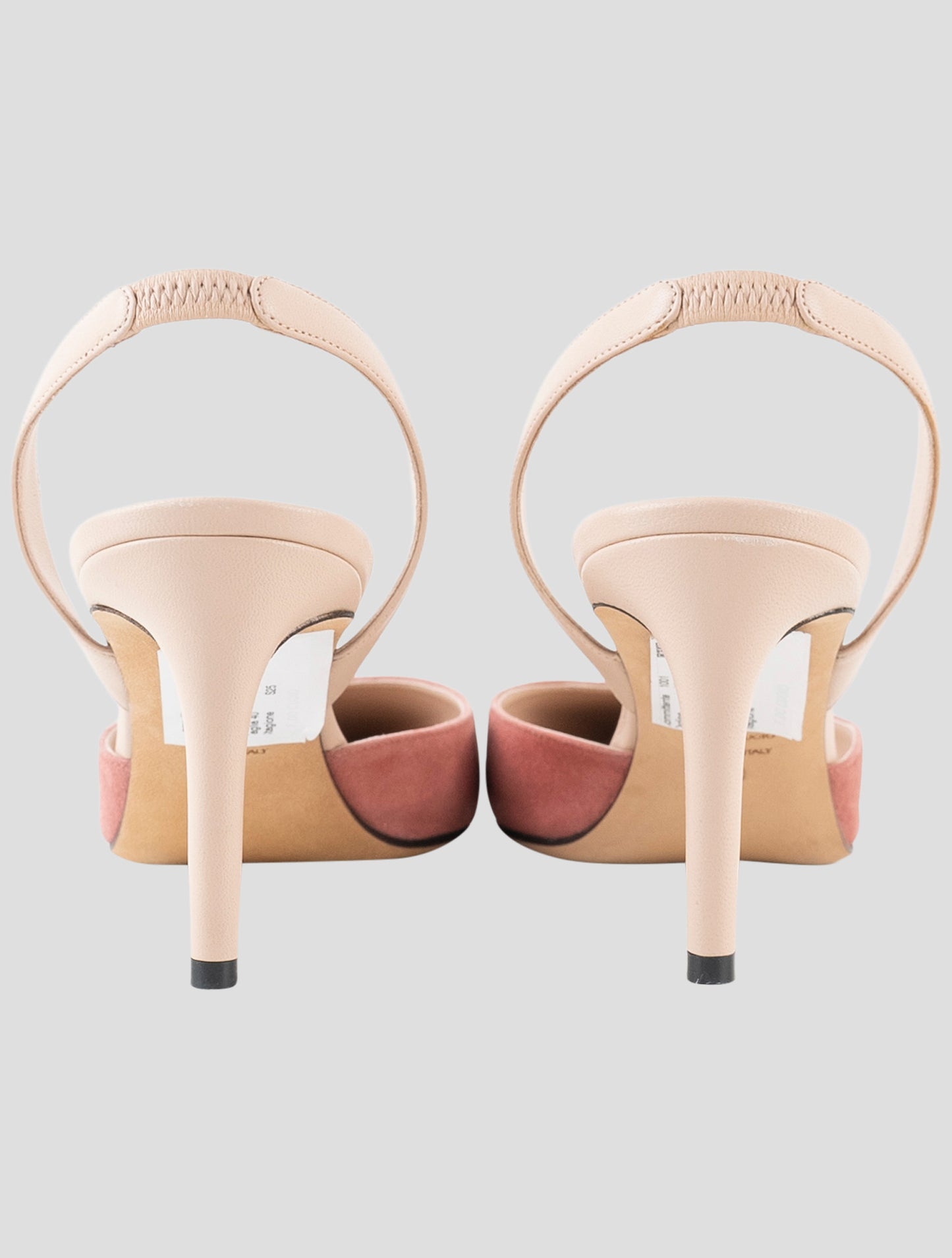 Kiton Pink Leather Suede Slingback