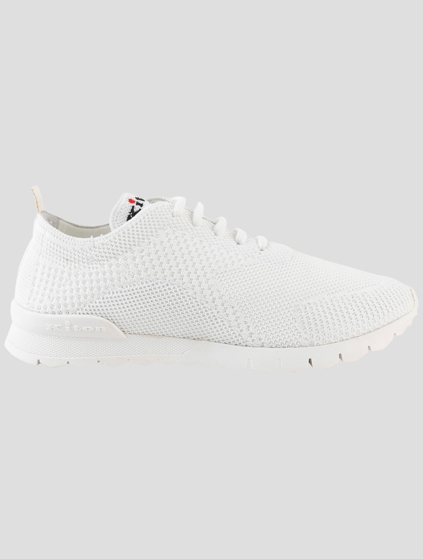 Kiton White Cotton Ea Sneakers