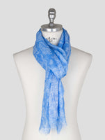 Kiton Blue Linen Scarf