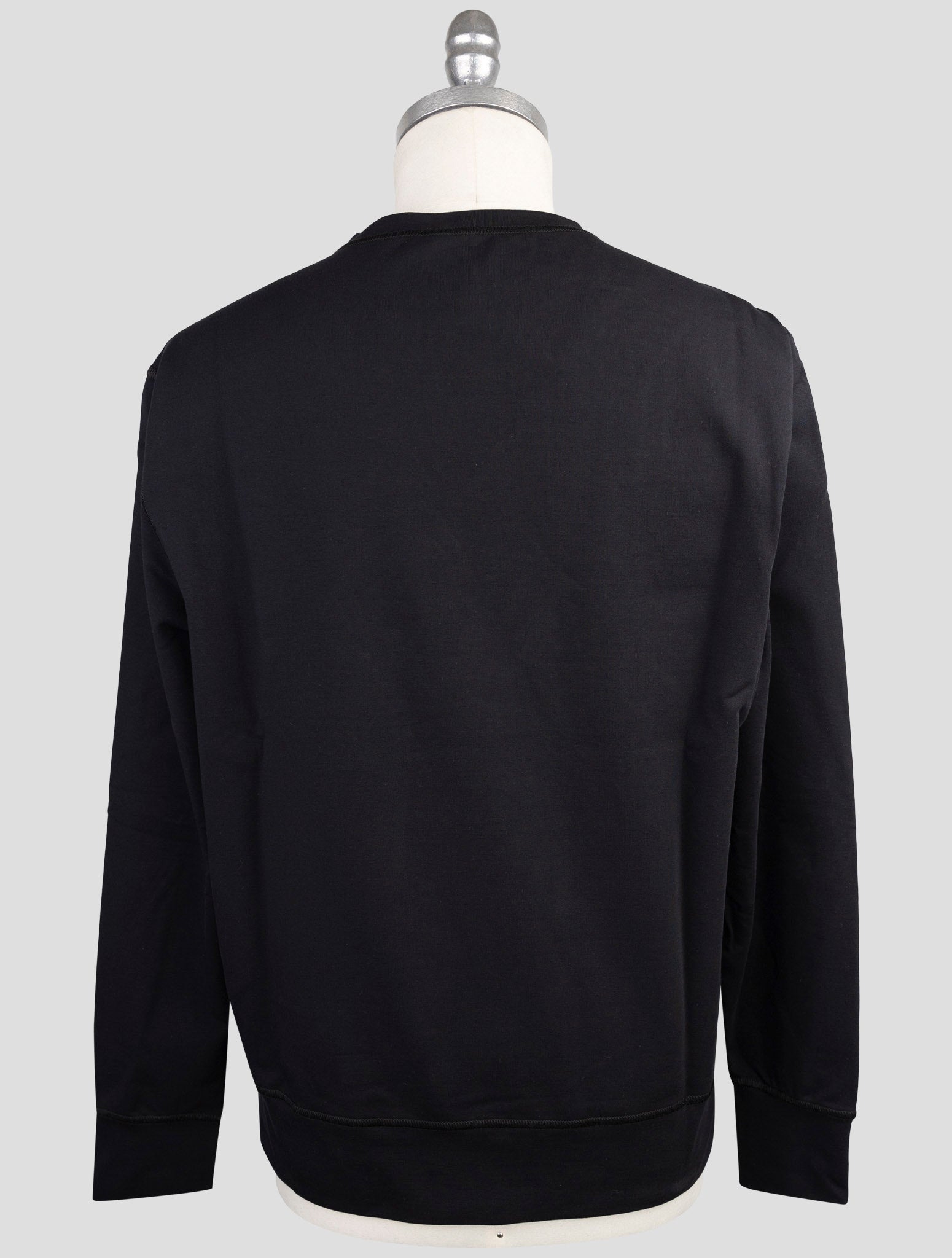 Kiton Black  Cotton Ea Sweater Crewneck